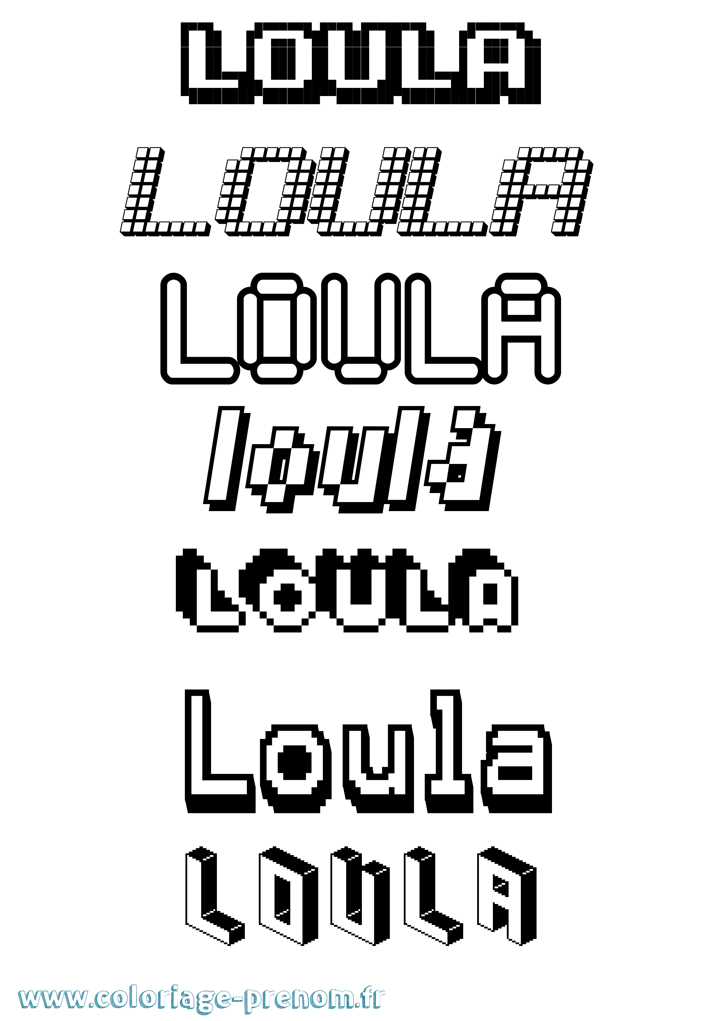 Coloriage prénom Loula