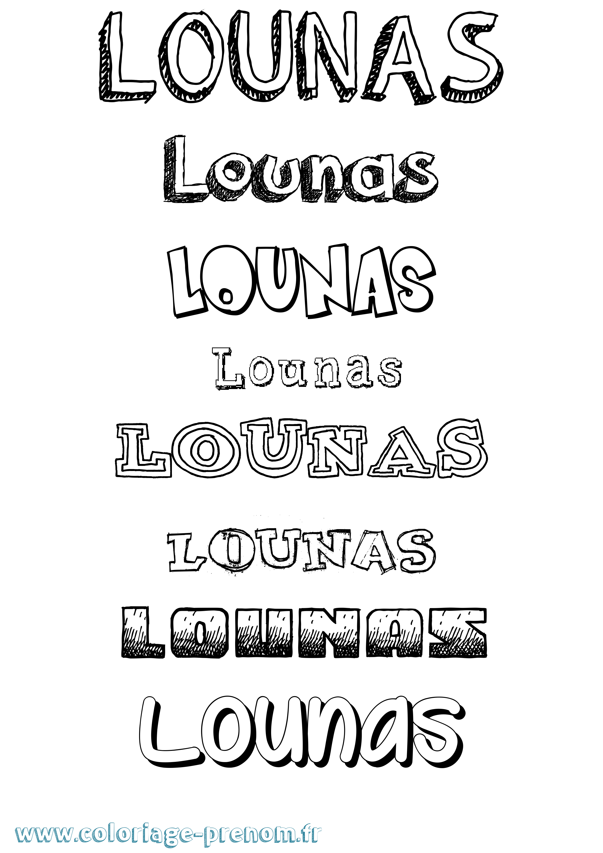 Coloriage Lounas Dessiné Coloriage prénom Lounas Dessiné