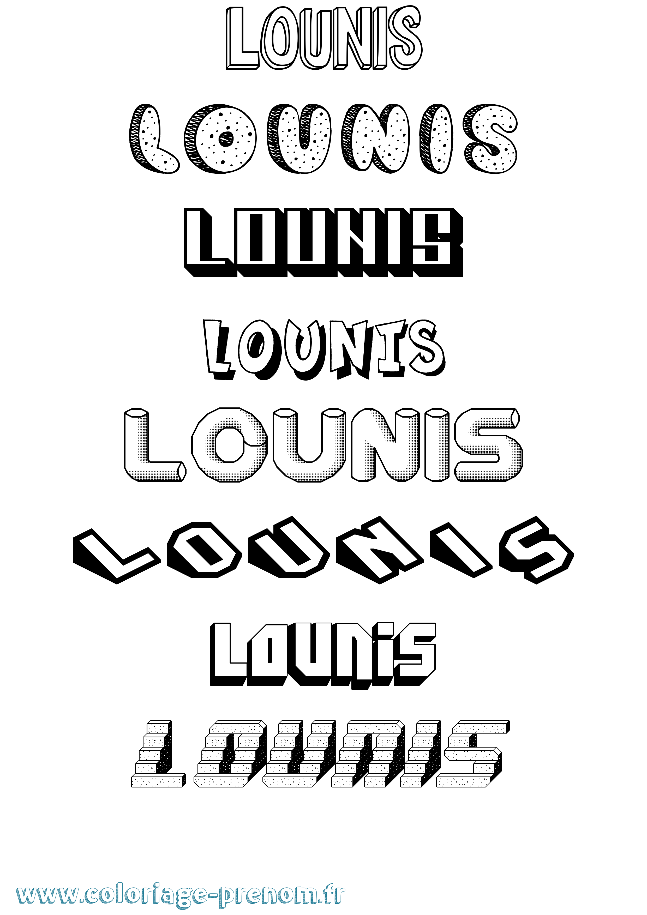 Coloriage prénom Lounis