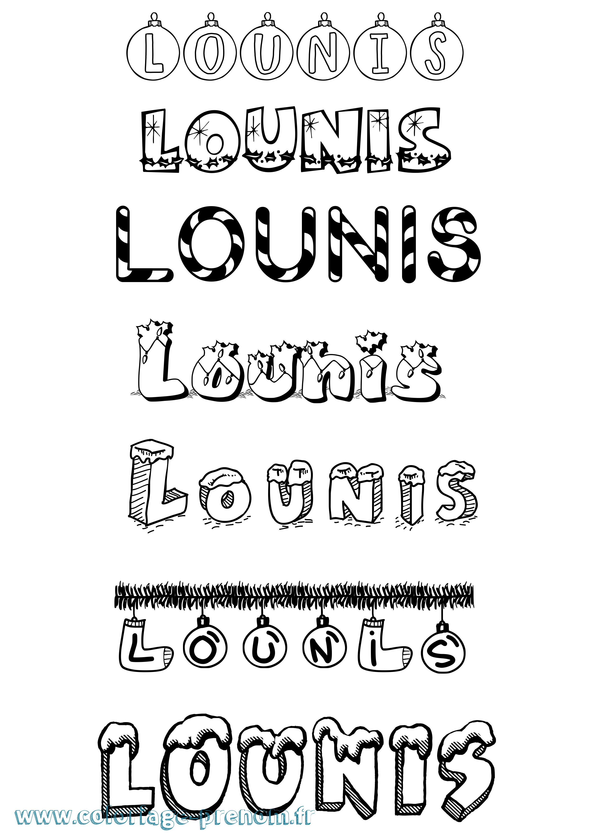 Coloriage prénom Lounis