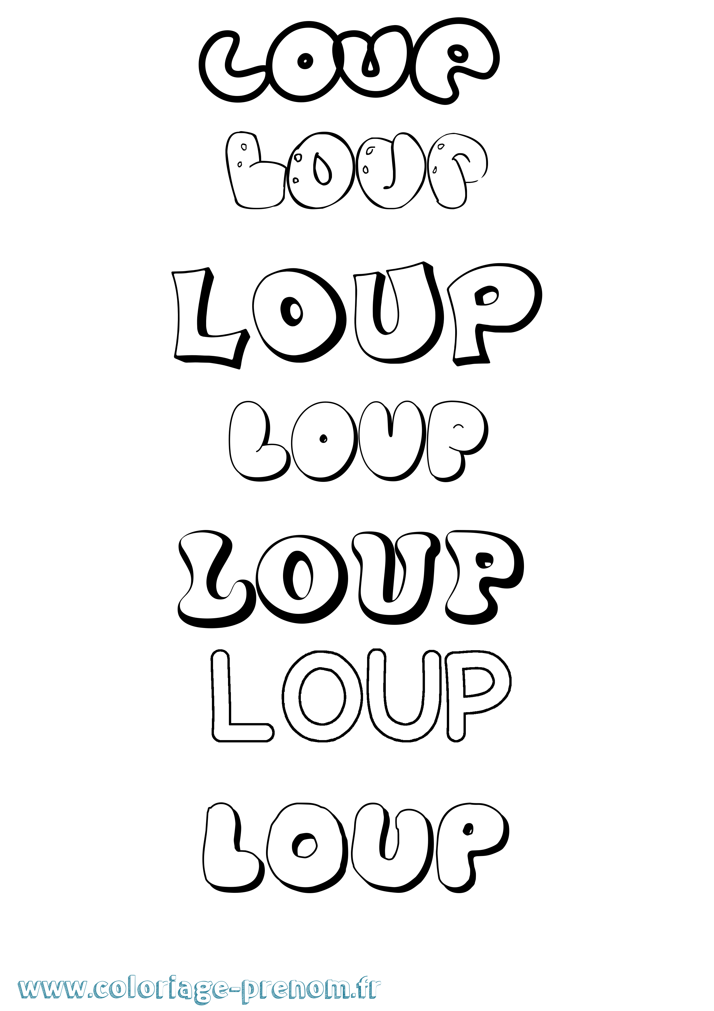 Coloriage Loup Coloriage prénom Loup