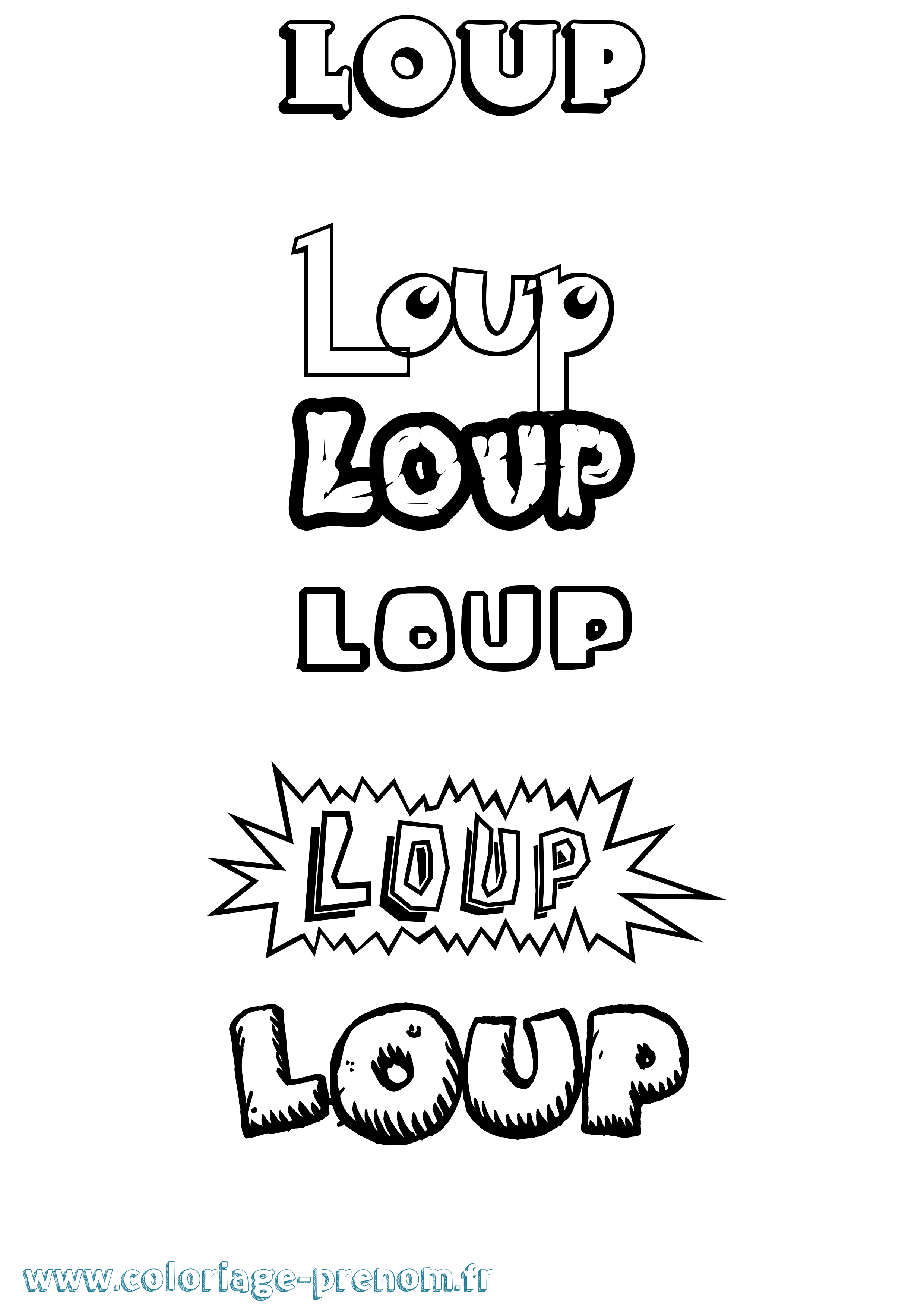 Coloriage Loup Coloriage prénom Loup