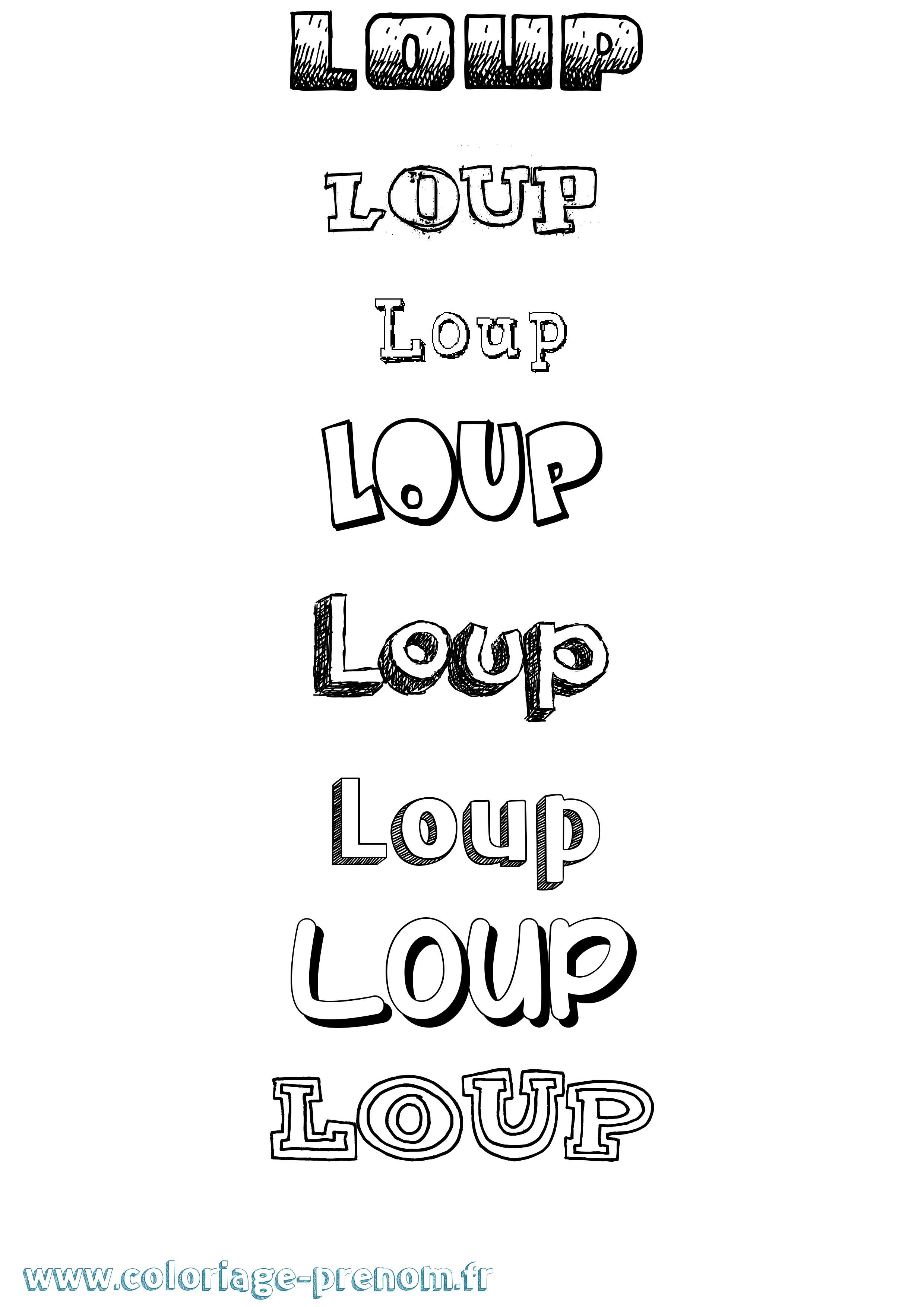 Coloriage Loup Coloriage prénom Loup