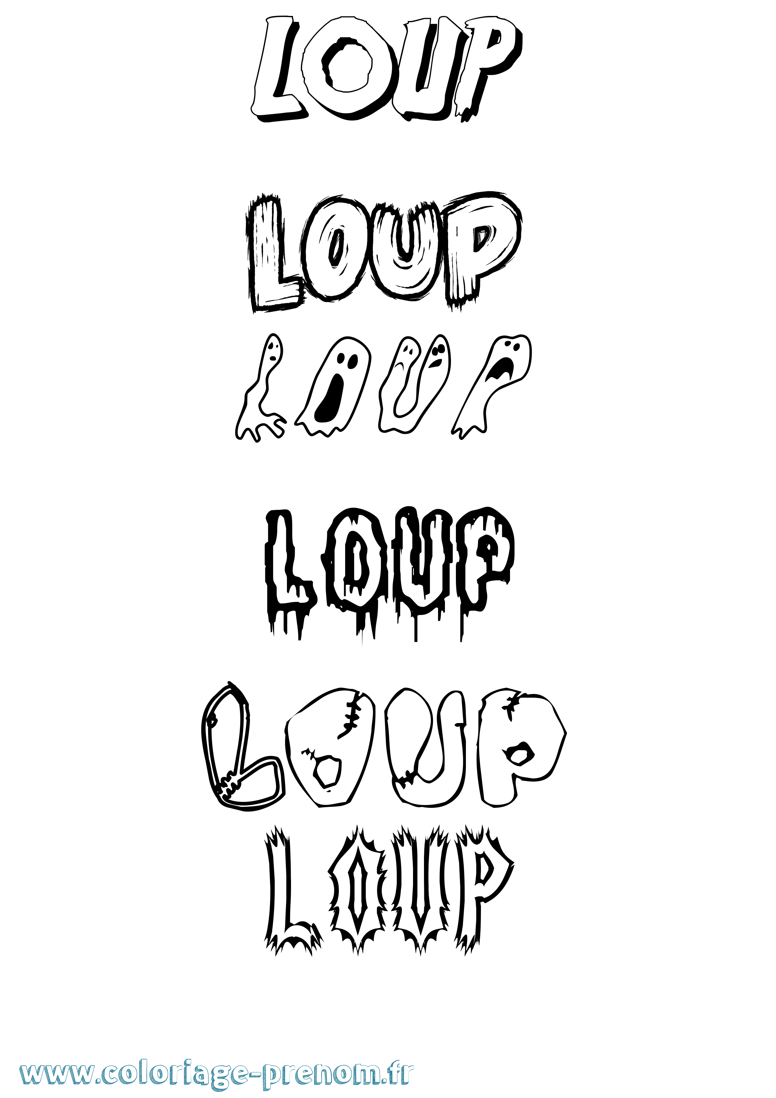 Coloriage Loup Coloriage prénom Loup