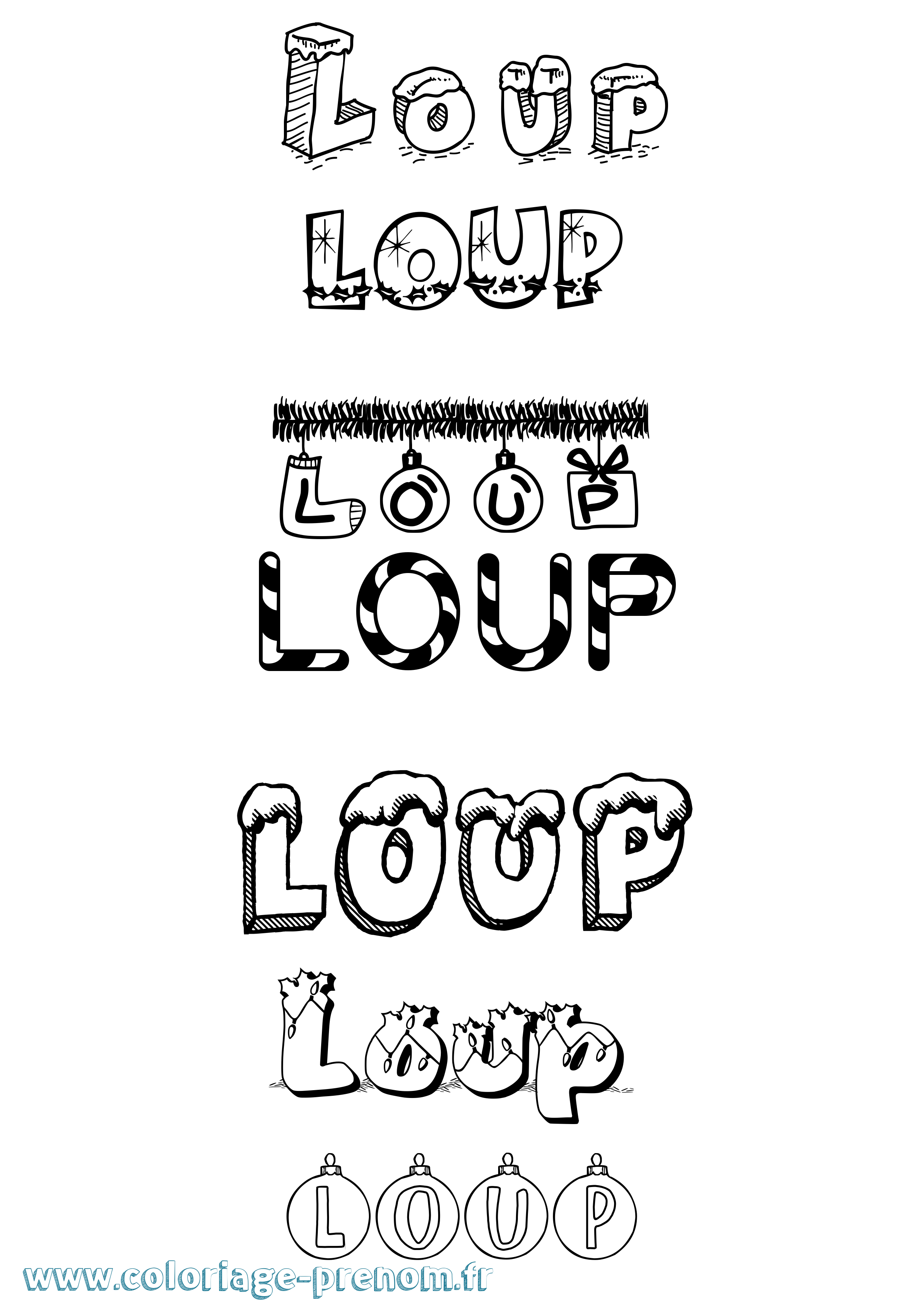 Coloriage Loup Coloriage prénom Loup
