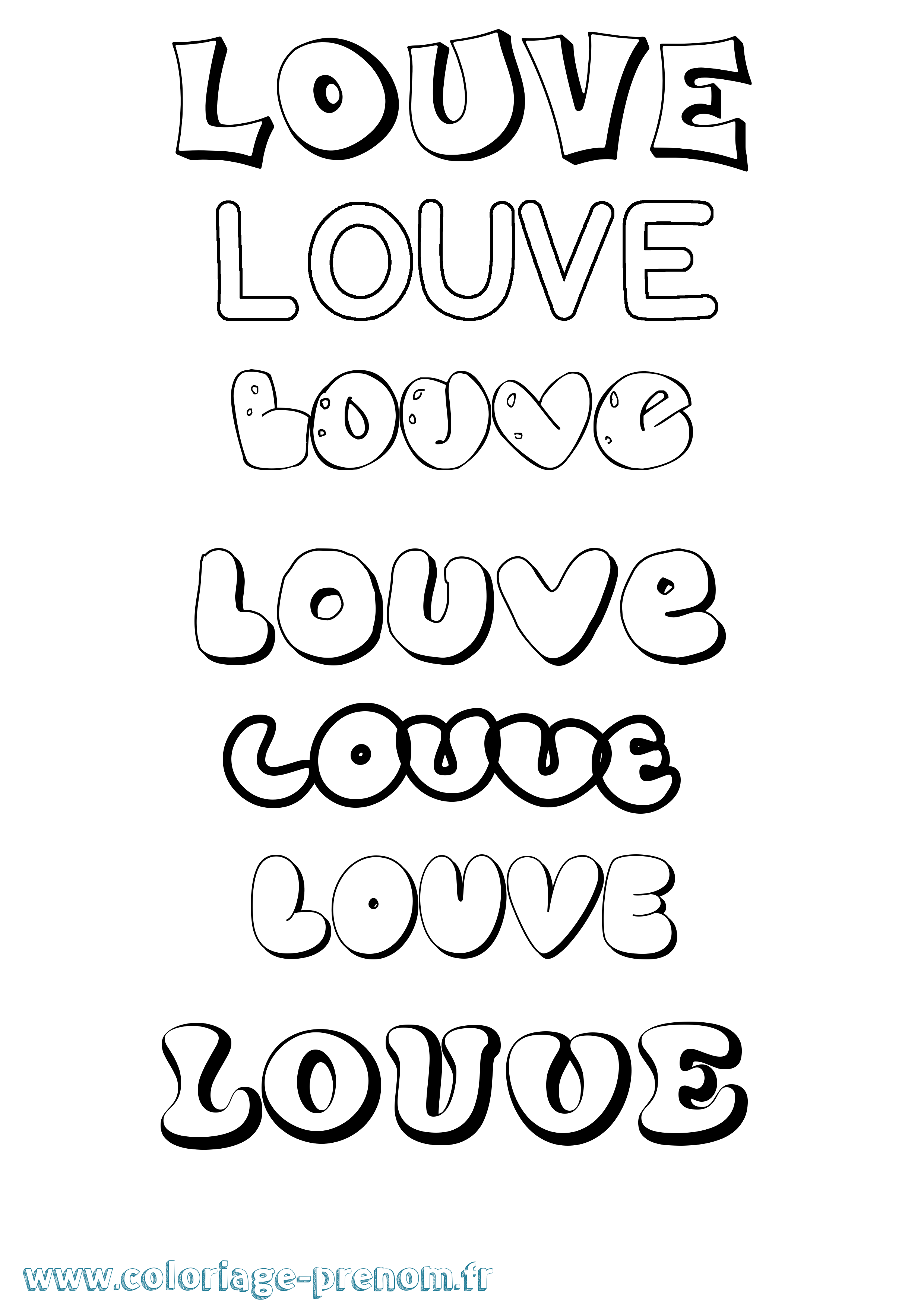 Coloriage Louve Bubble Coloriage prénom Louve Bubble