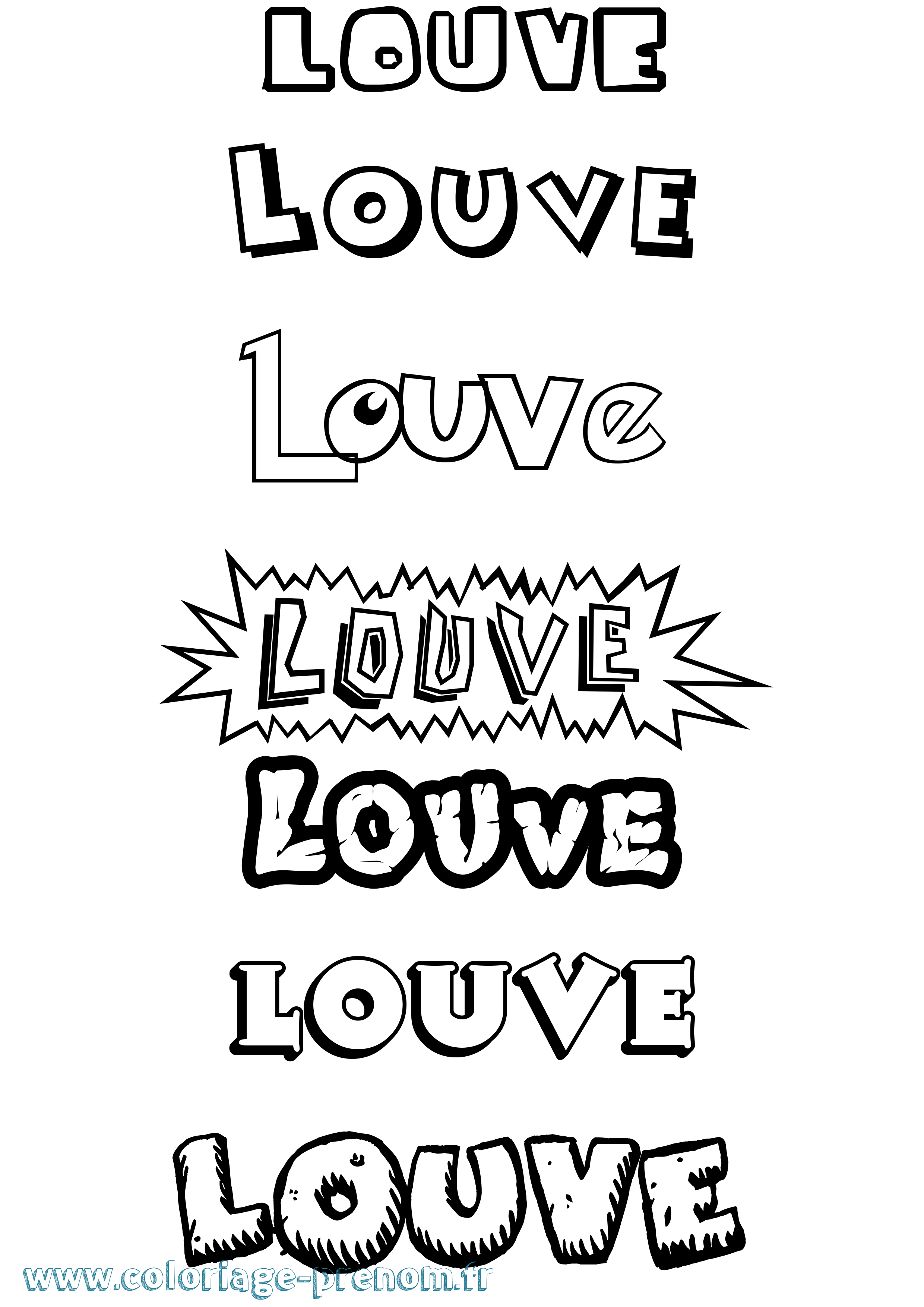 Coloriage Louve Dessin Animé Coloriage prénom Louve Dessin Animé