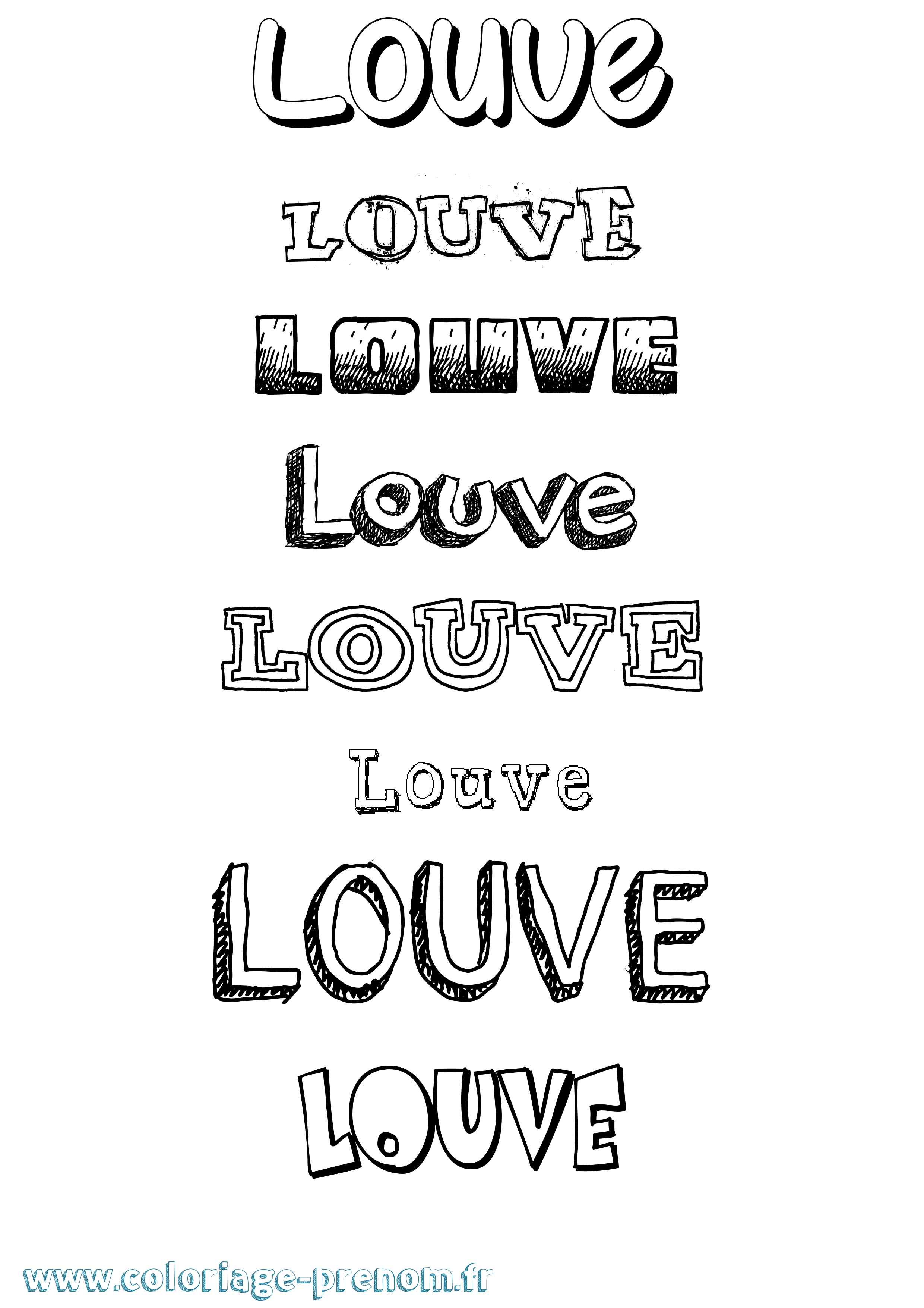 Coloriage Louve Dessiné Coloriage prénom Louve Dessiné