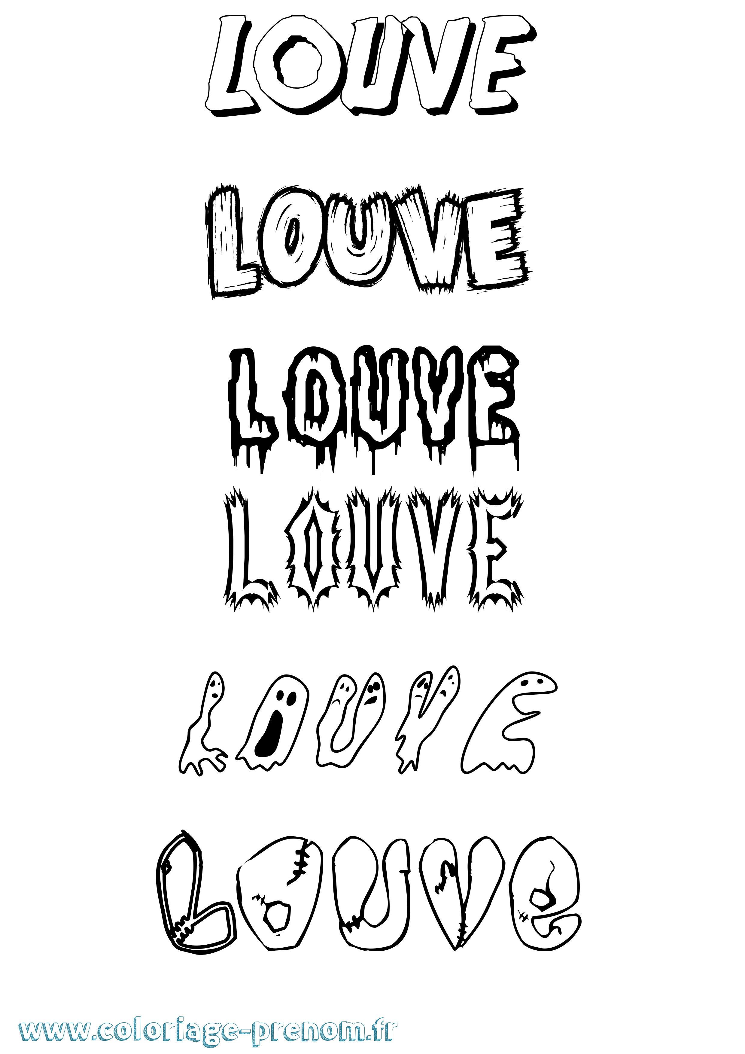 Coloriage Louve Frisson Coloriage prénom Louve Frisson