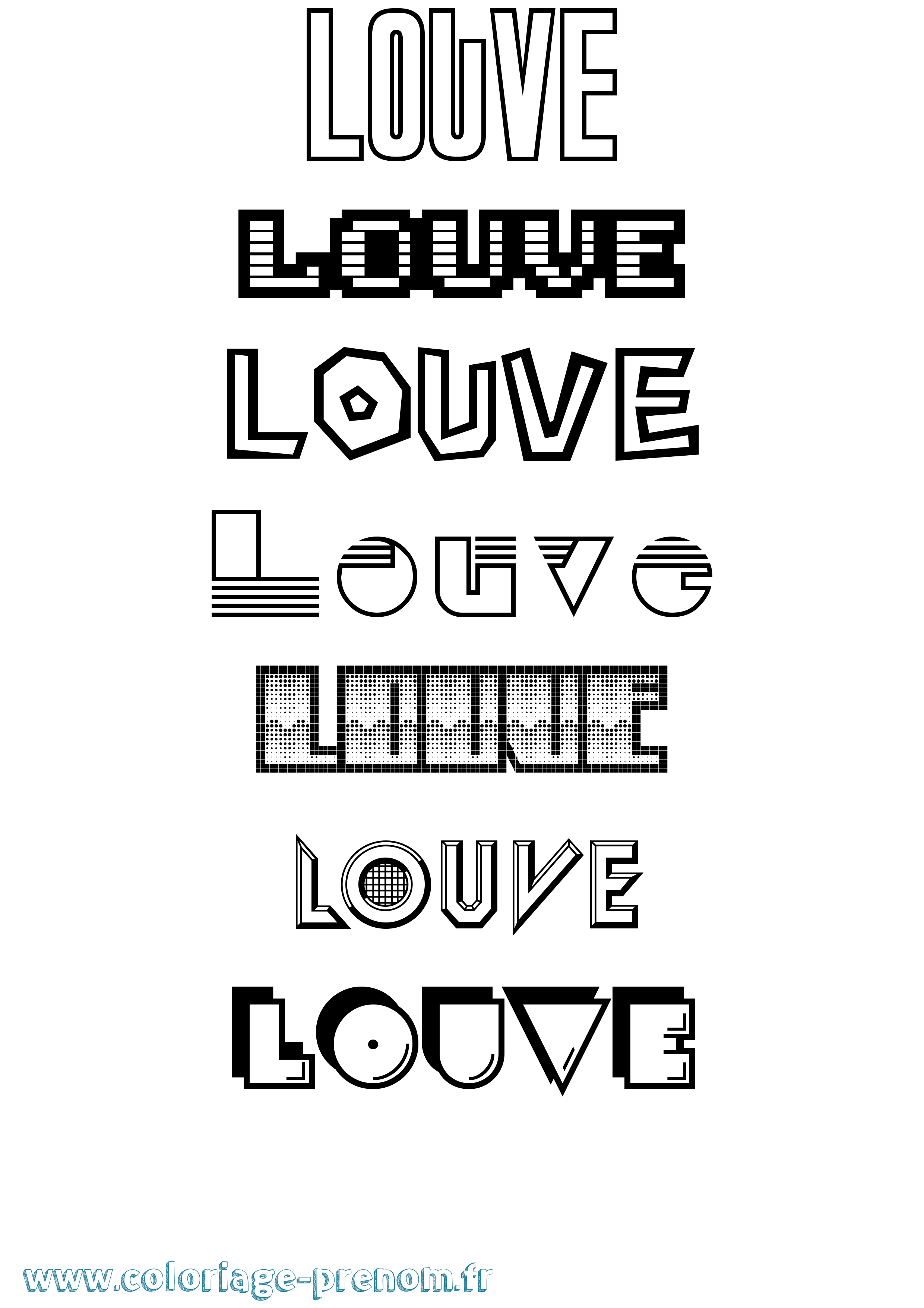 Coloriage Louve Jeux Vidéos Coloriage prénom Louve Jeux Vidéos