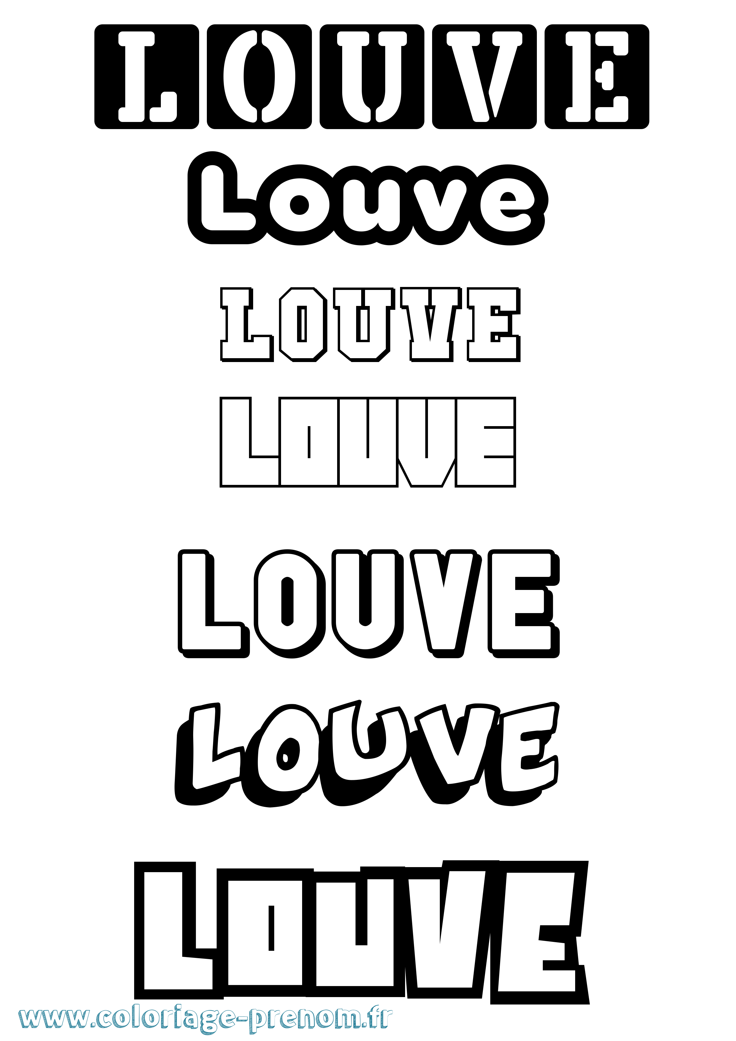 Coloriage Louve Simple Coloriage prénom Louve Simple