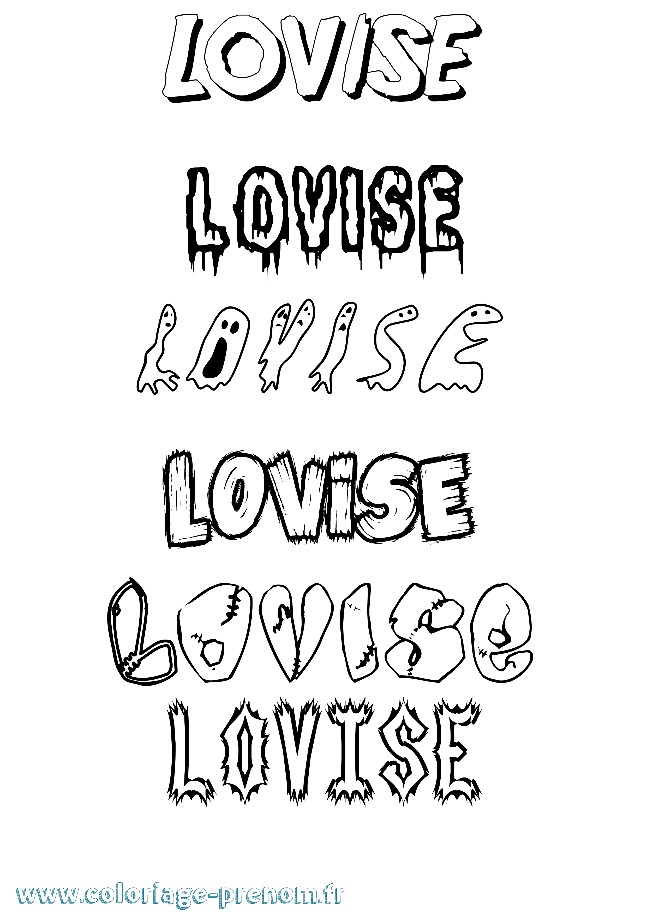 Coloriage prénom Lovise Frisson