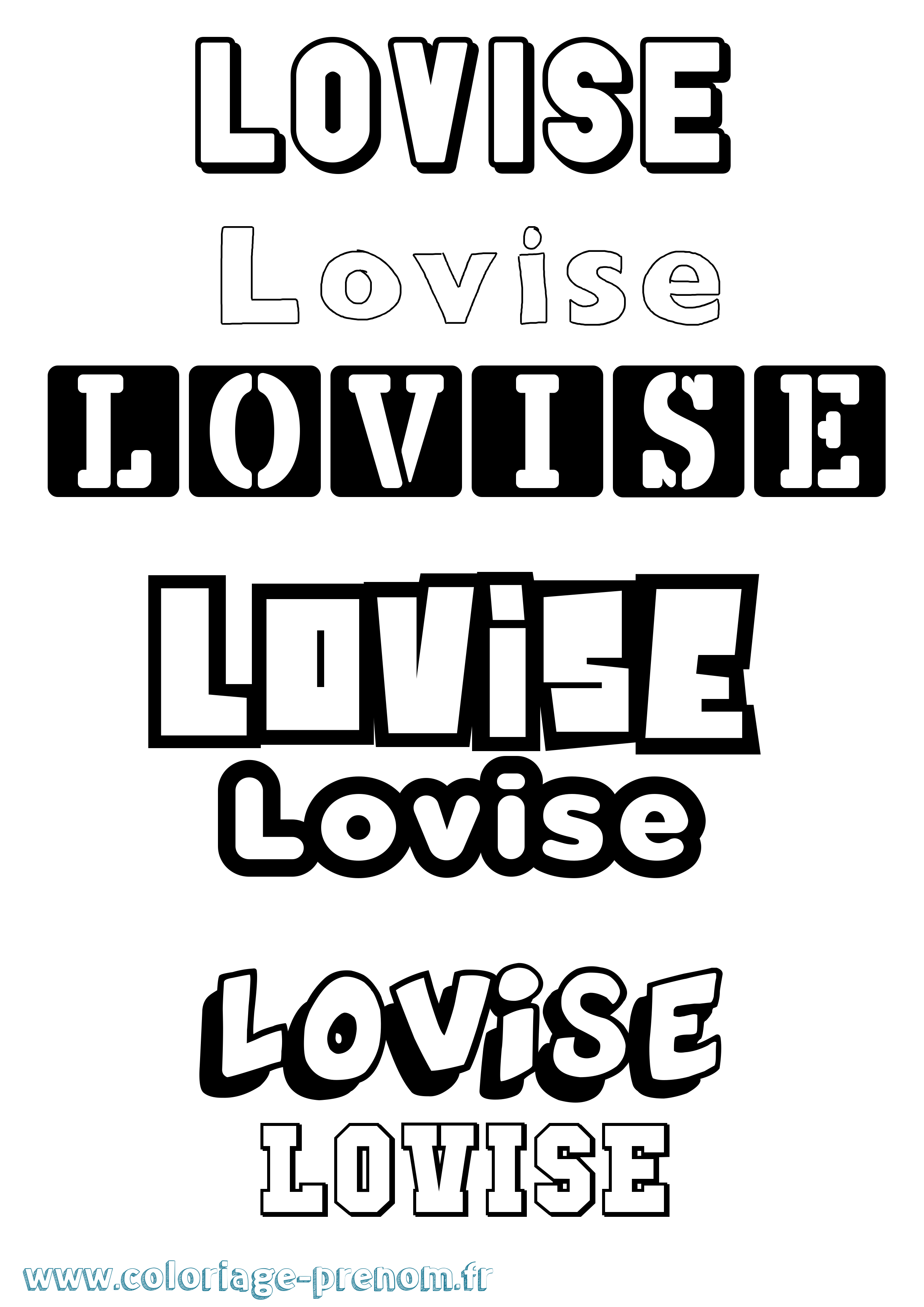 Coloriage prénom Lovise Simple