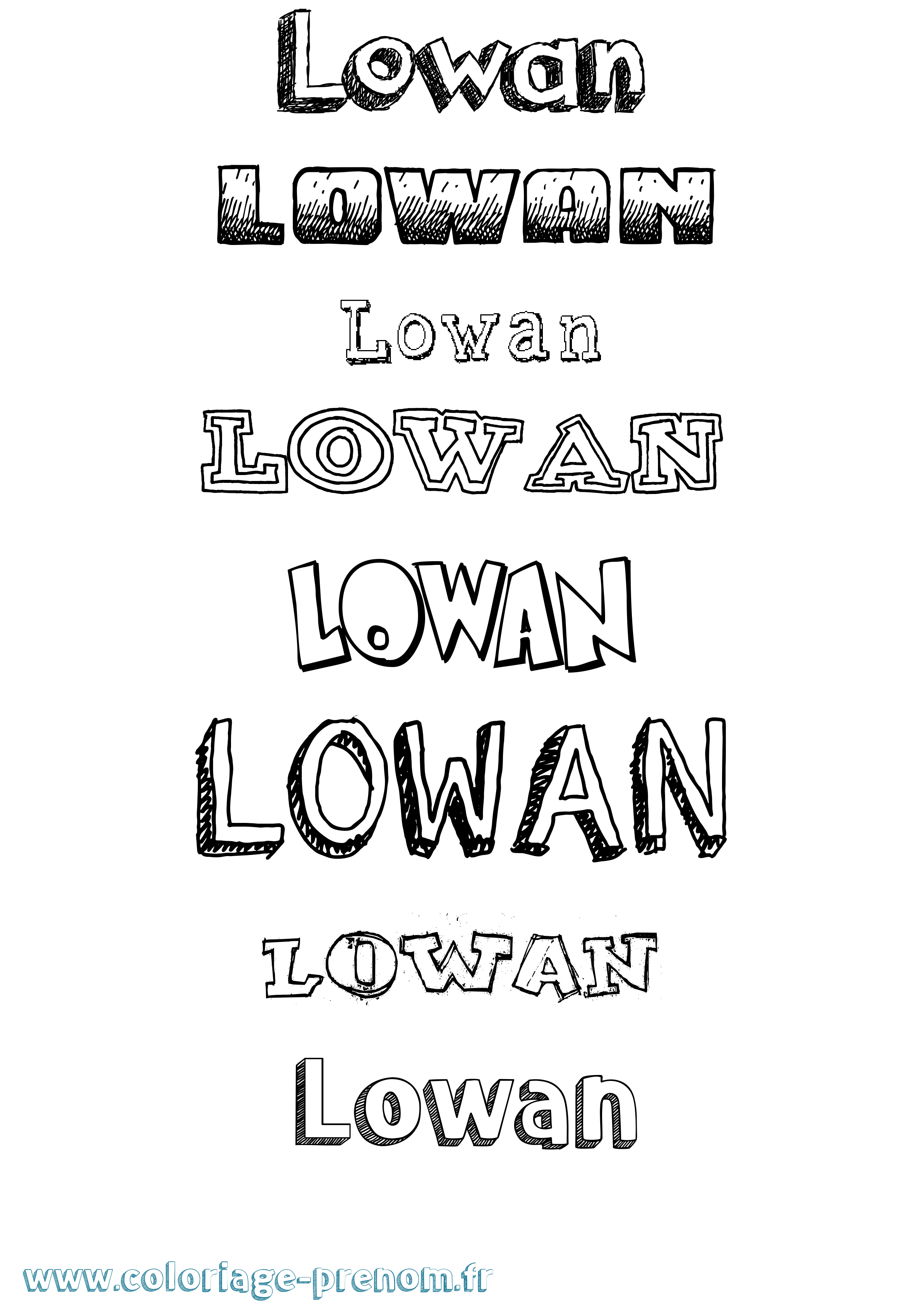 Coloriage prénom Lowan Dessiné