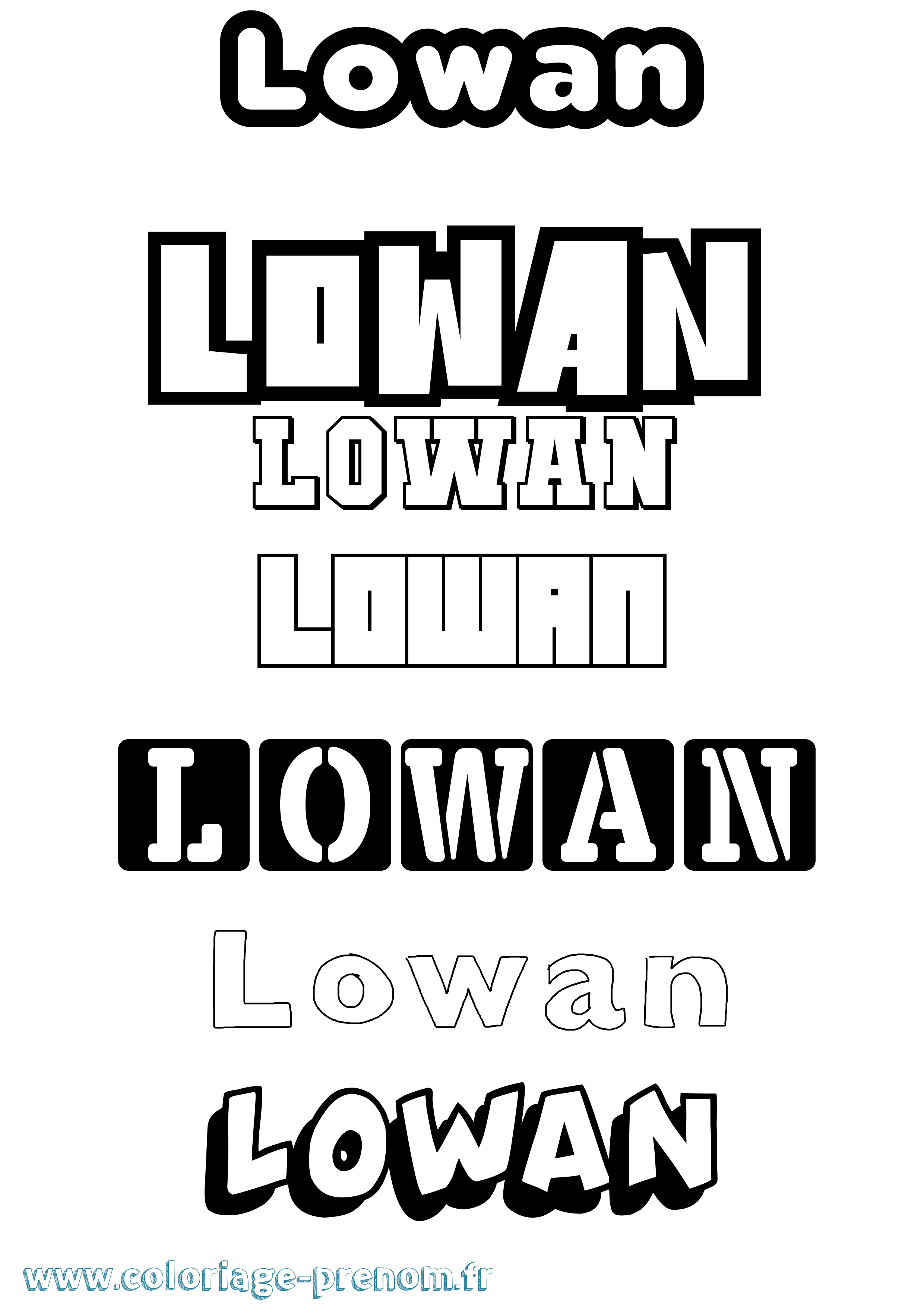 Coloriage prénom Lowan Simple
