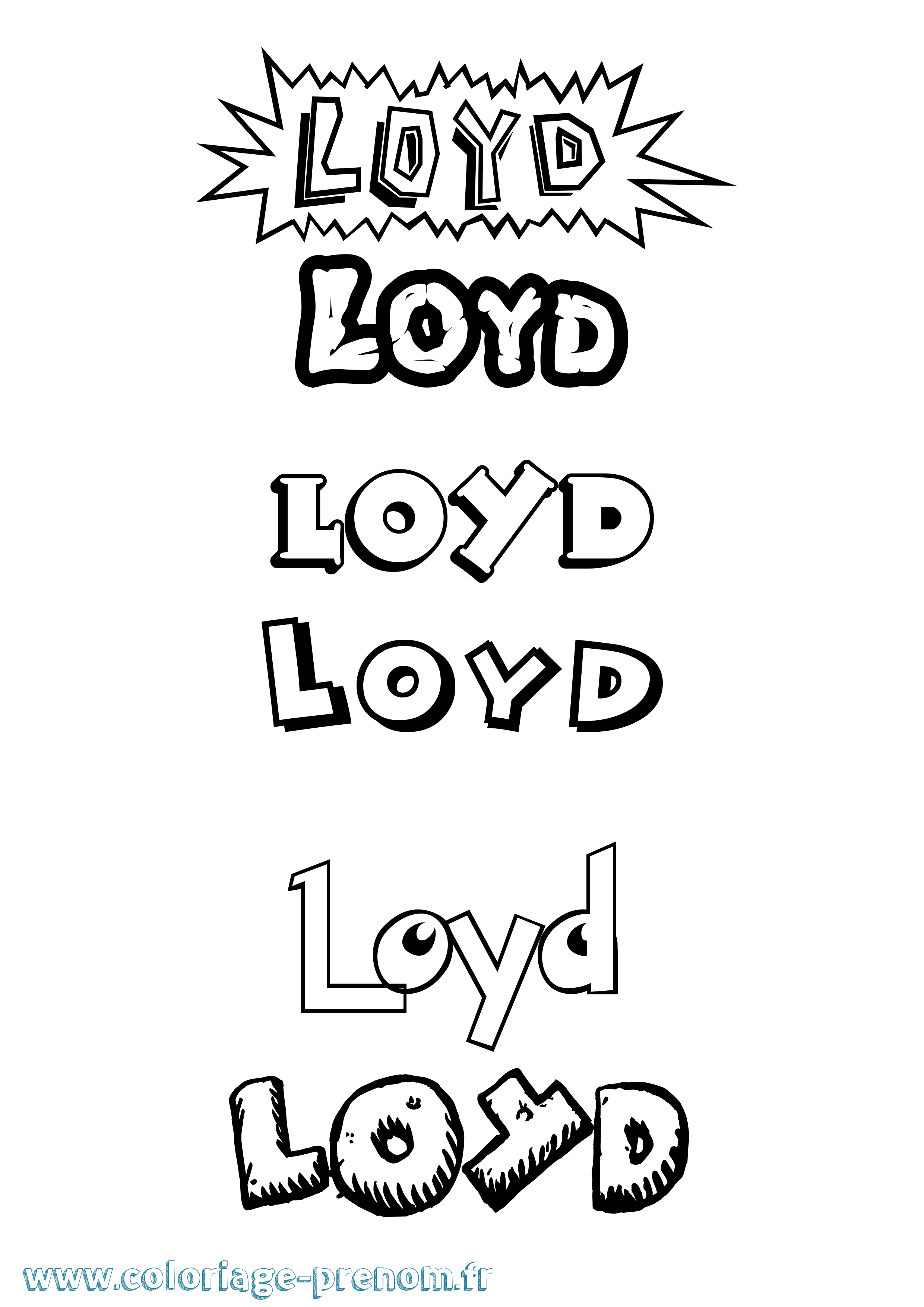 Coloriage Loyd Dessin Animé Coloriage prénom Loyd Dessin Animé