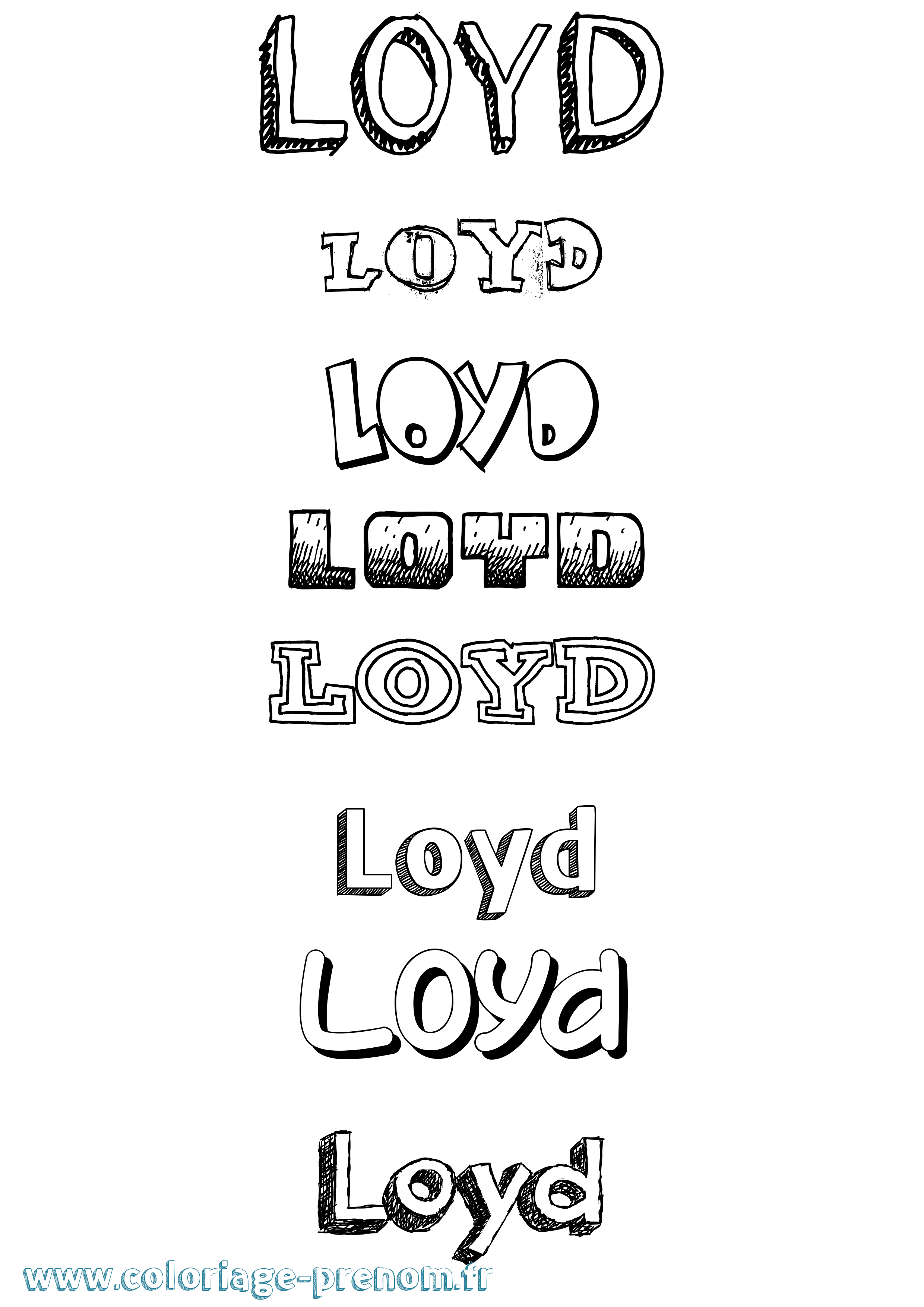 Coloriage Loyd Dessiné Coloriage prénom Loyd Dessiné