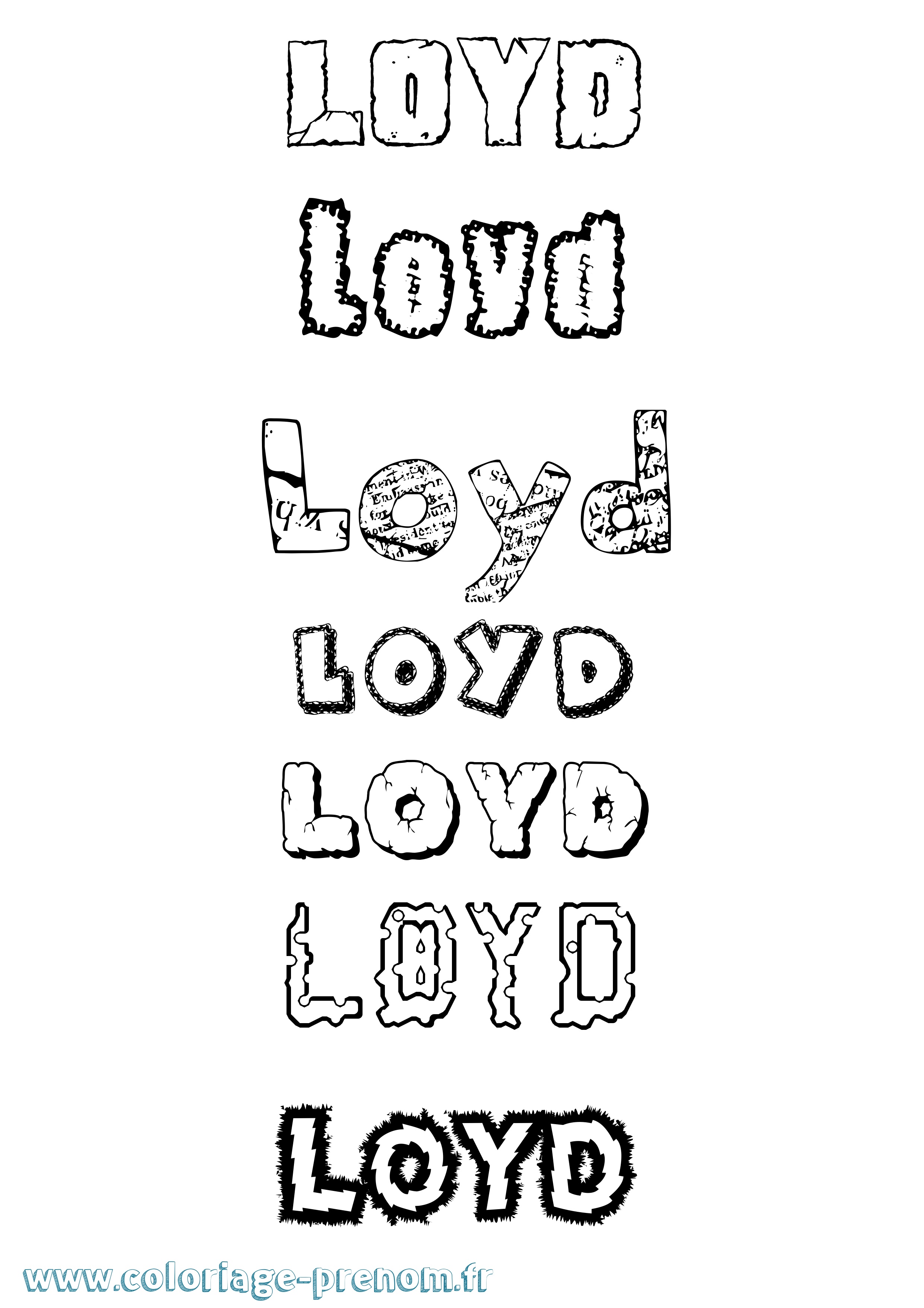 Coloriage Loyd Destructuré Coloriage prénom Loyd Destructuré
