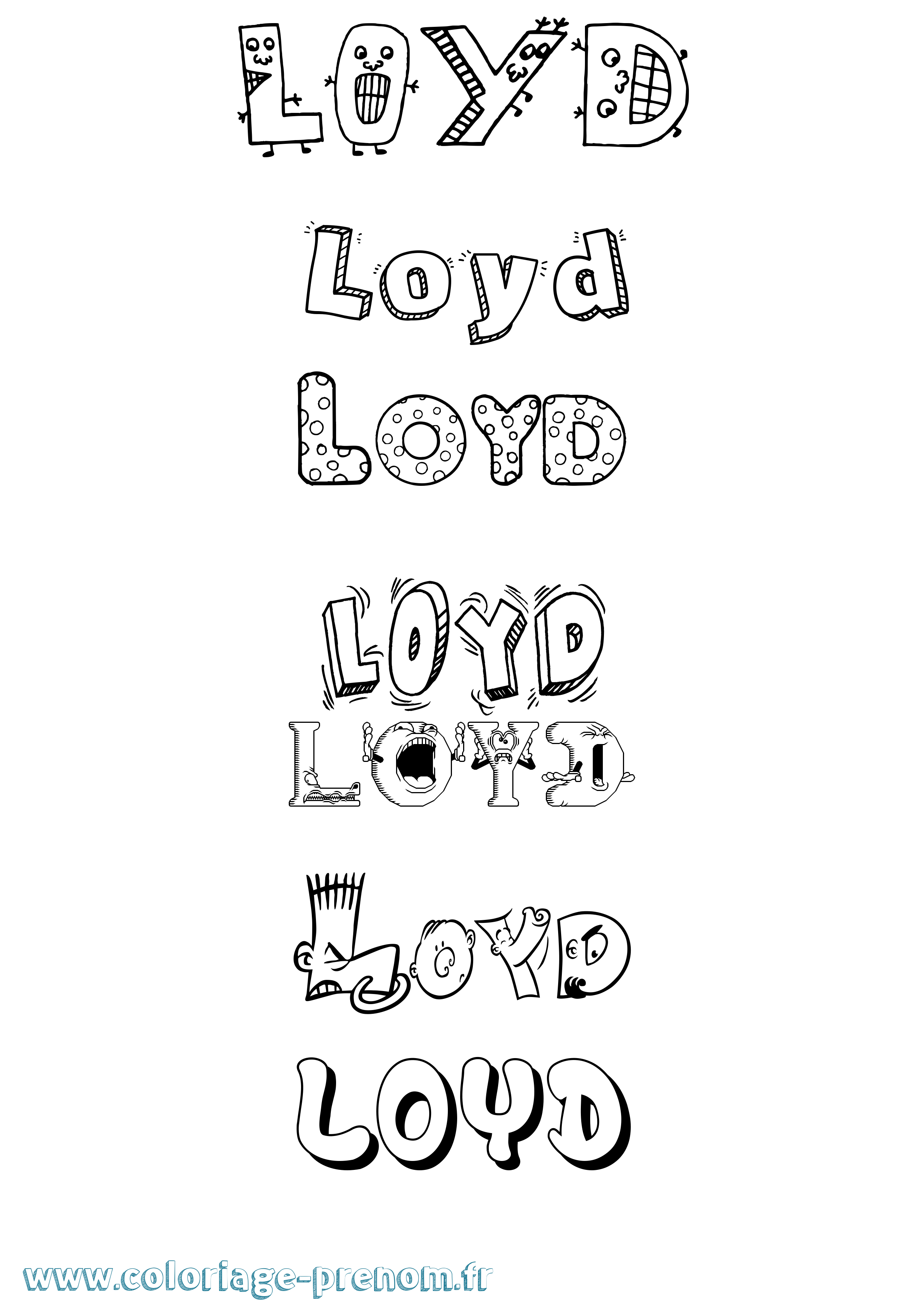 Coloriage Loyd Fun Coloriage prénom Loyd Fun