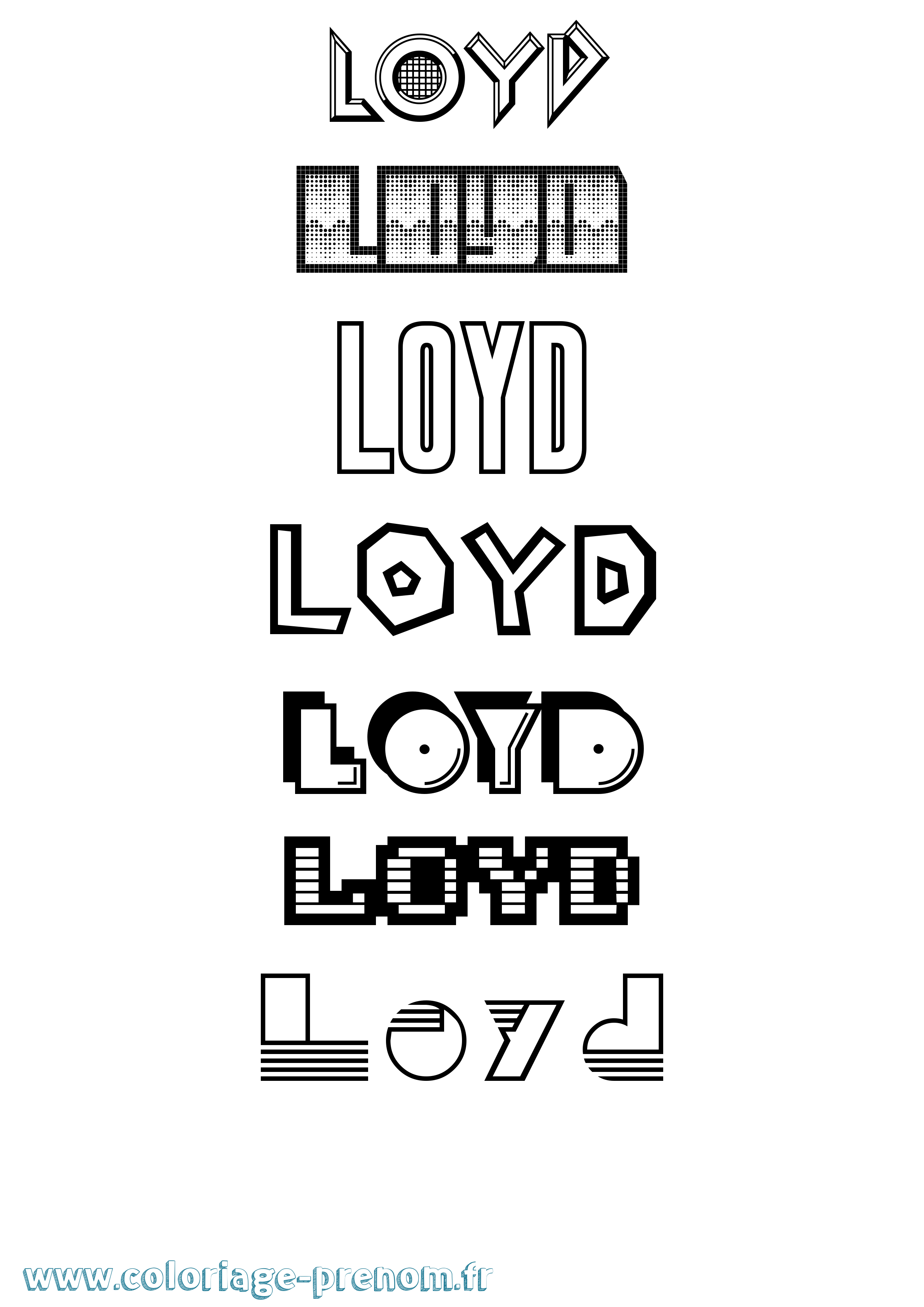 Coloriage Loyd Jeux Vidéos Coloriage prénom Loyd Jeux Vidéos