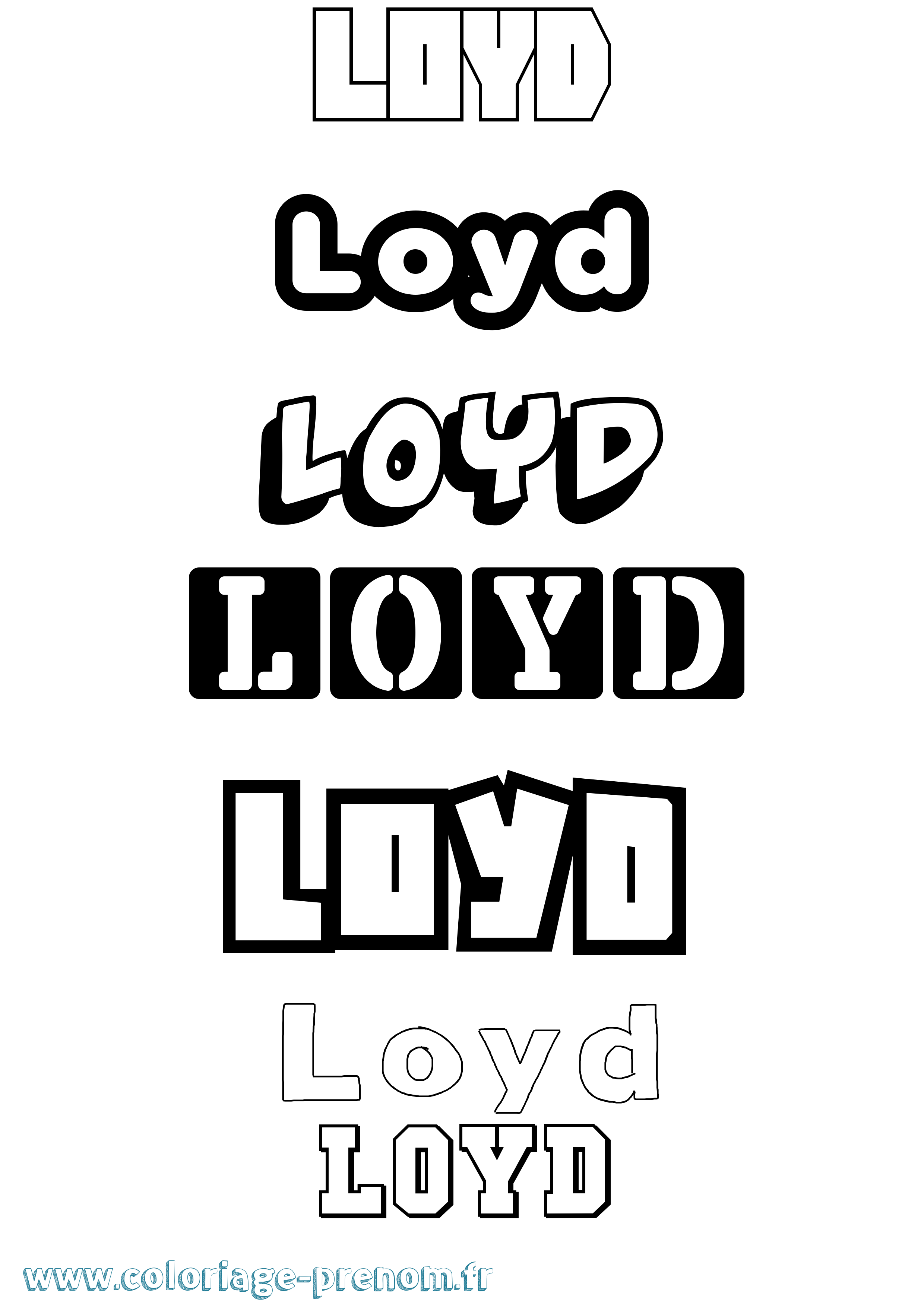 Coloriage prénom Loyd Simple
