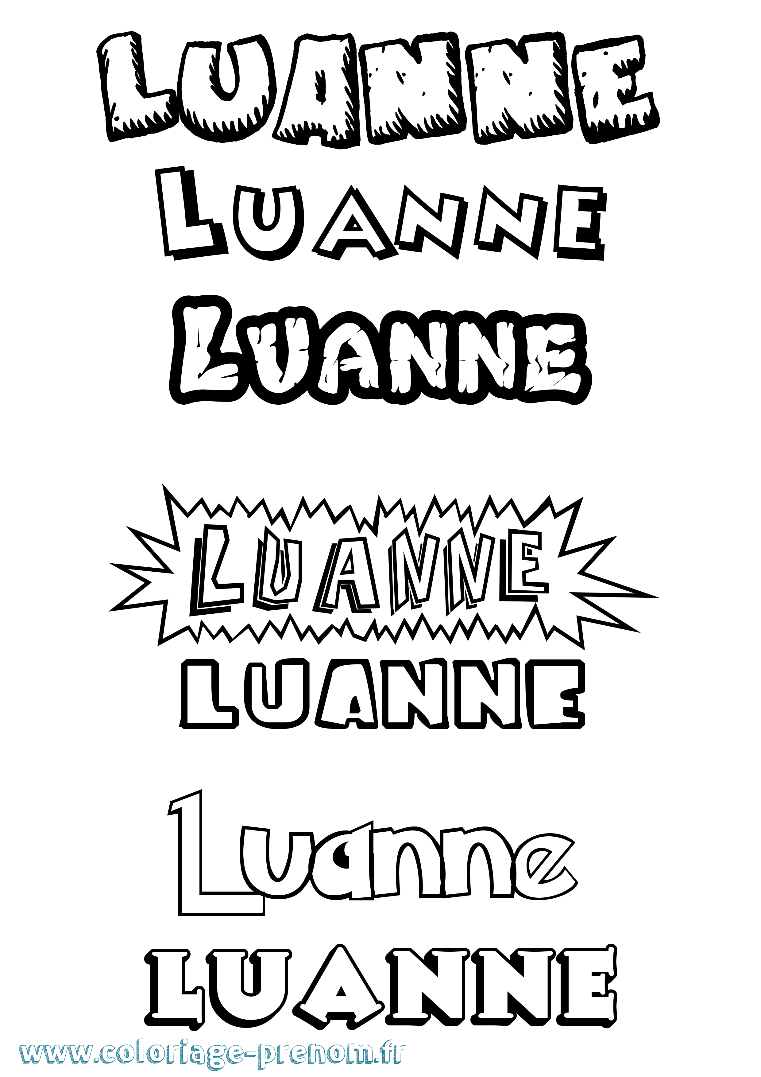 Coloriage prénom Luanne Dessin Animé