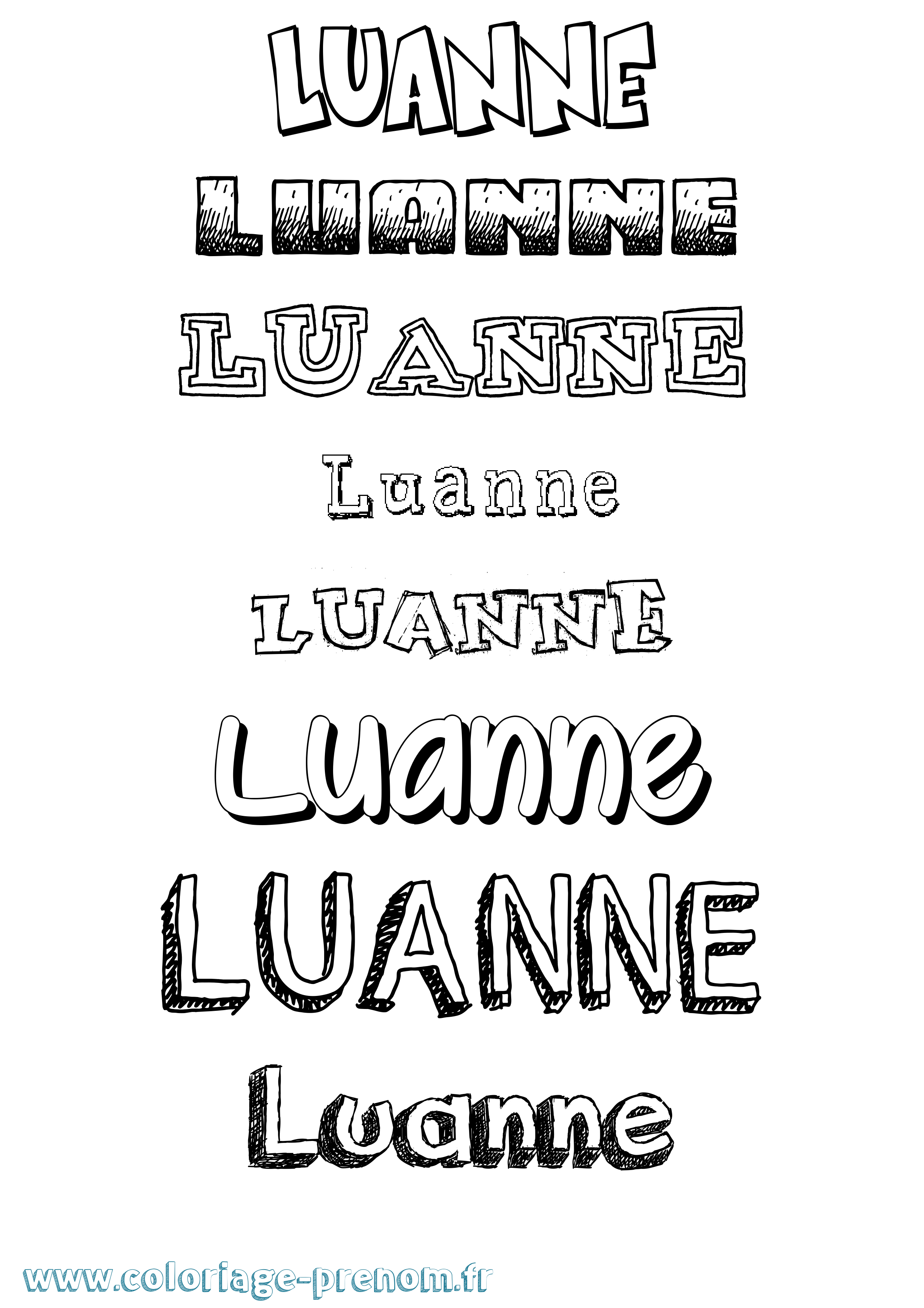 Coloriage prénom Luanne Dessiné