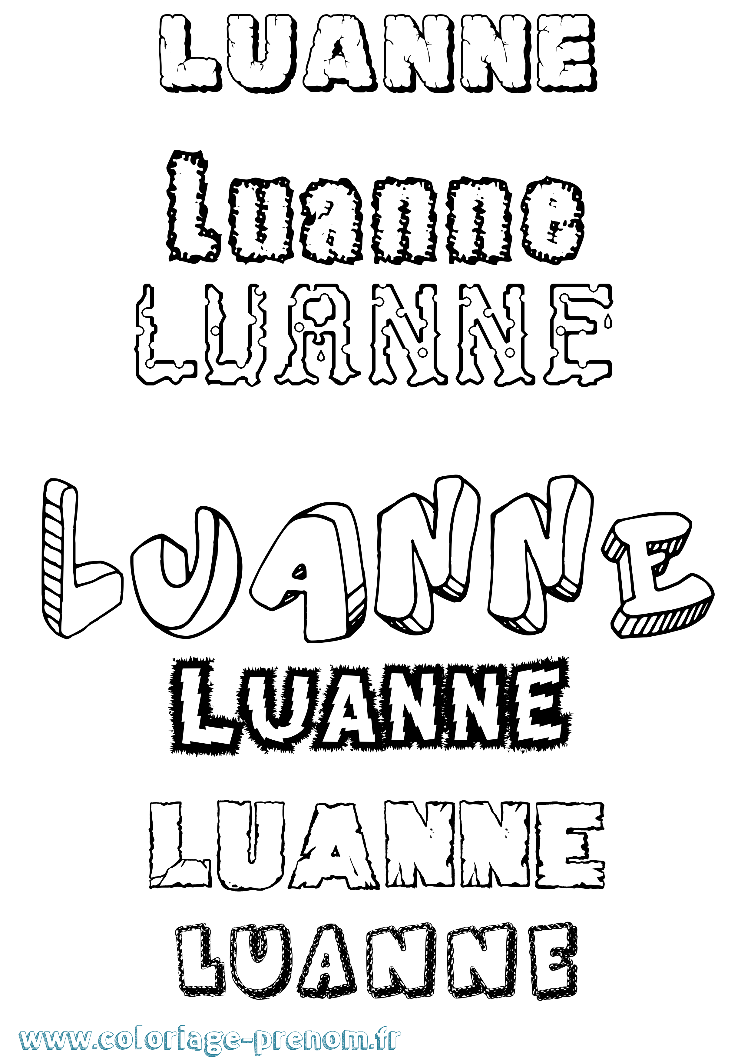Coloriage prénom Luanne Destructuré