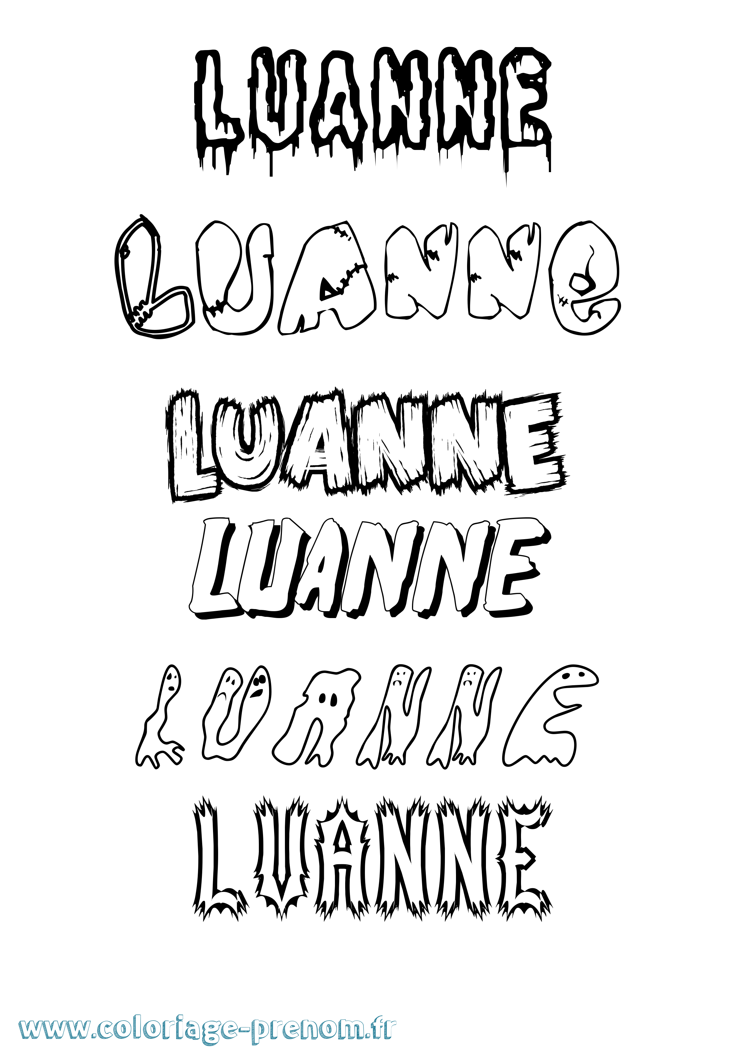 Coloriage prénom Luanne Frisson