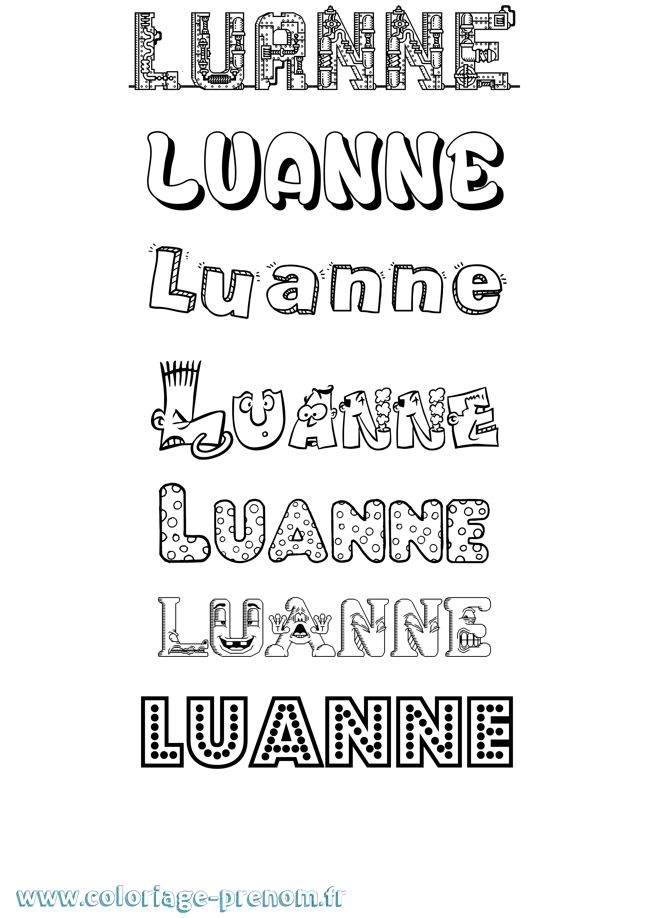 Coloriage prénom Luanne Fun