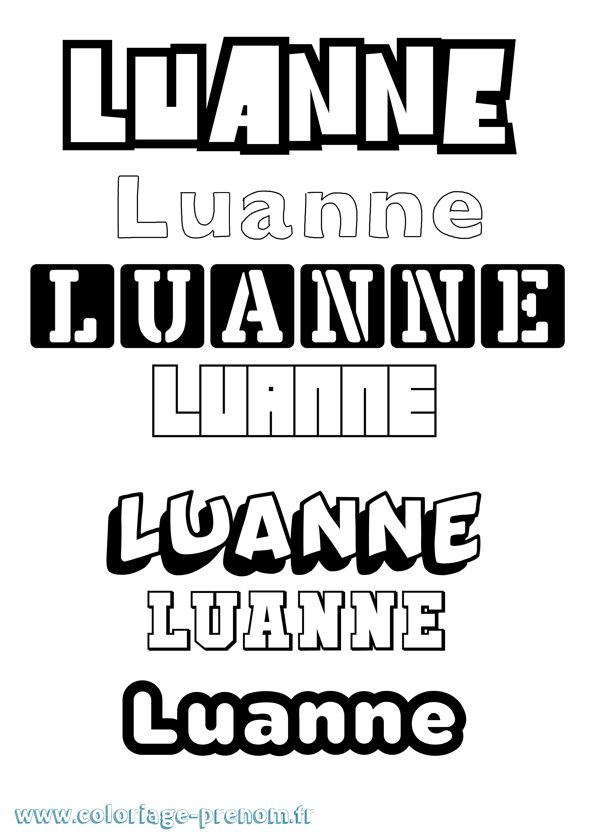 Coloriage prénom Luanne Simple