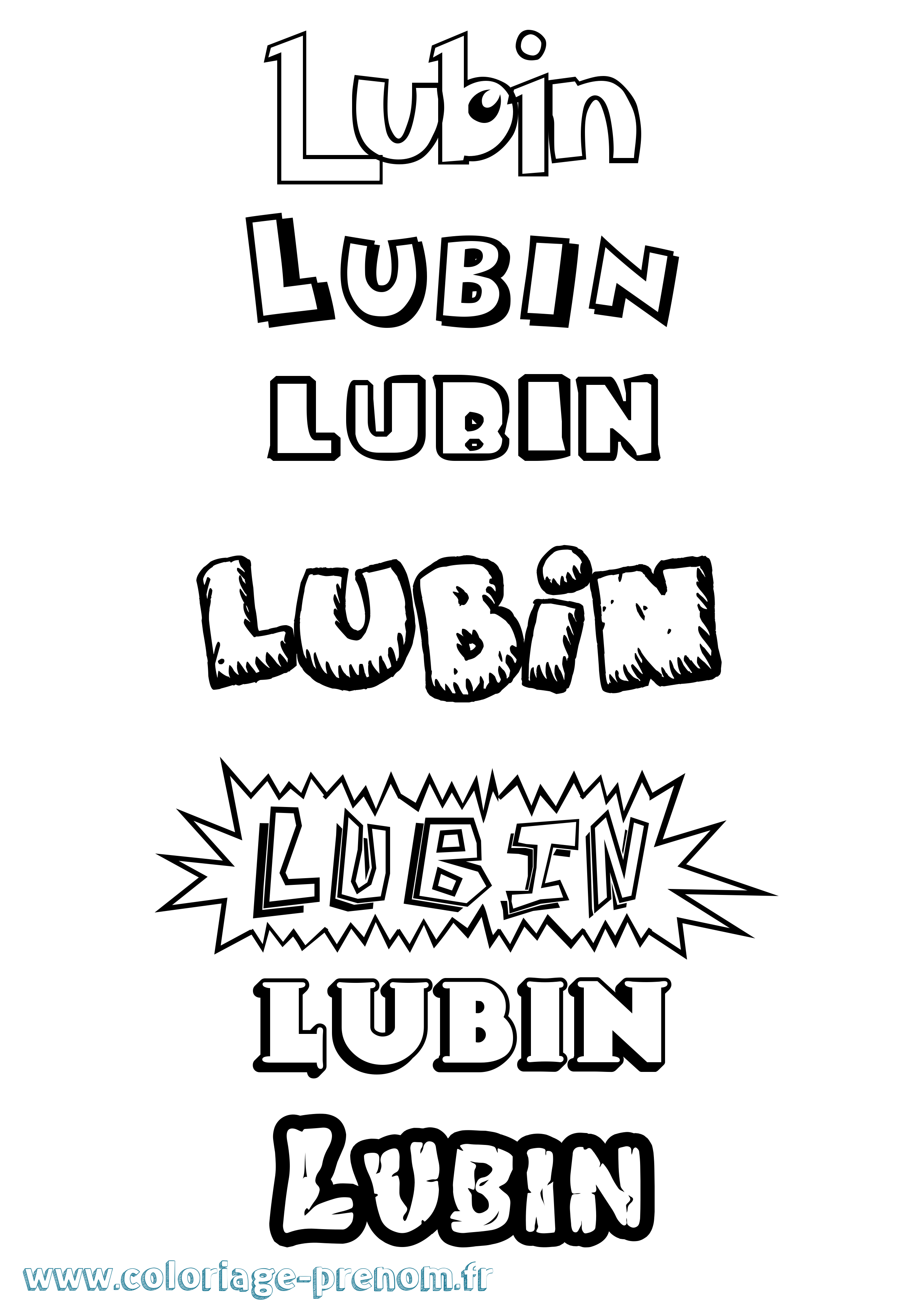 Coloriage prénom Lubin