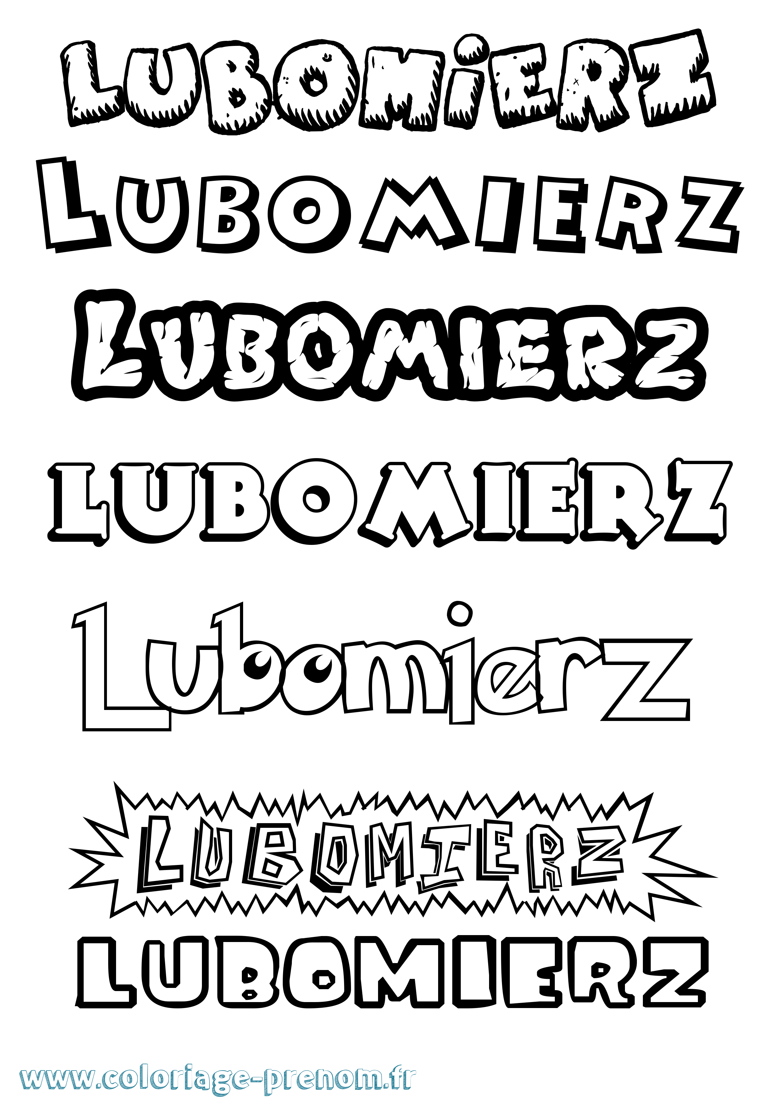 Coloriage prénom Lubomierz Dessin Animé
