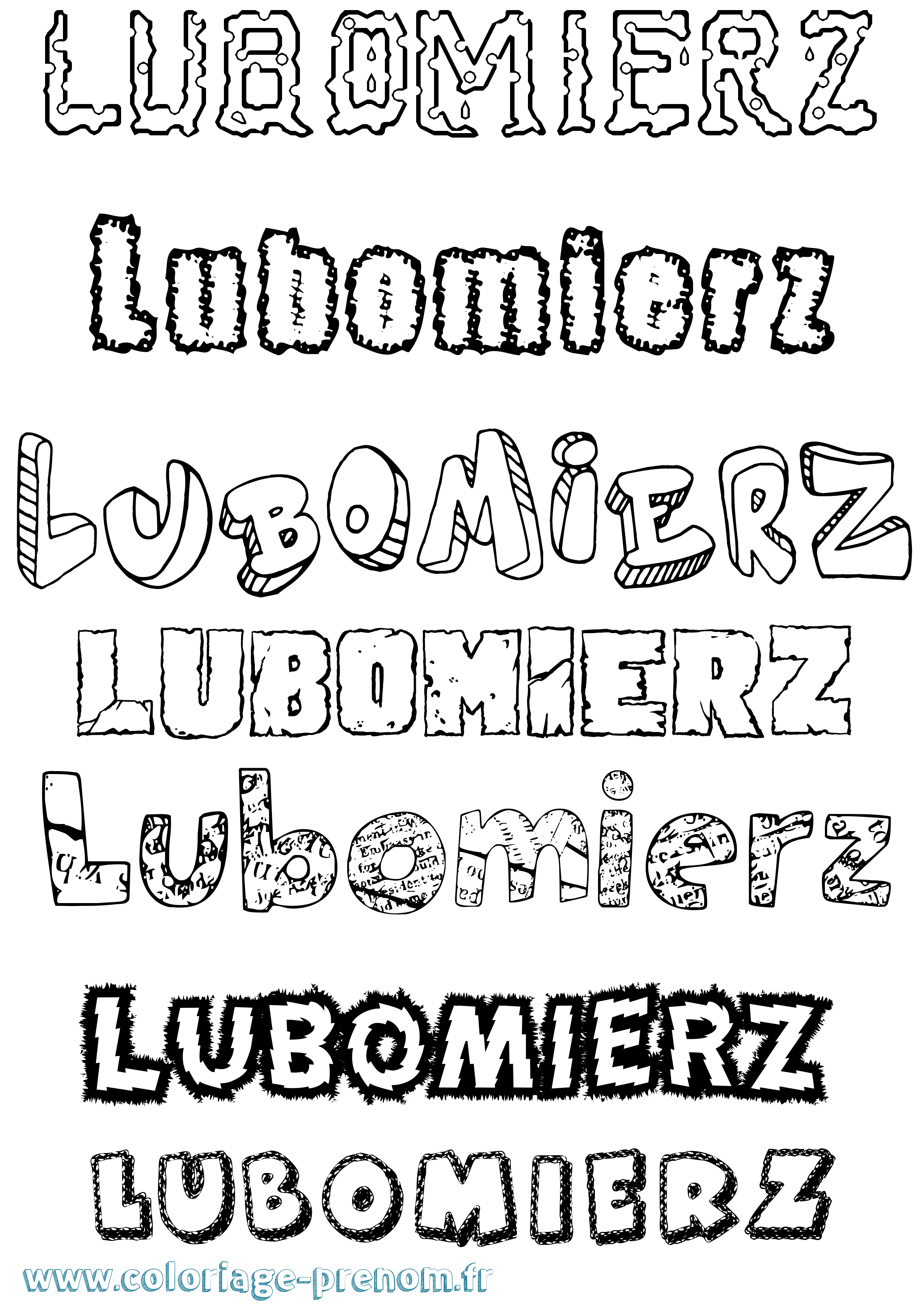 Coloriage prénom Lubomierz Destructuré