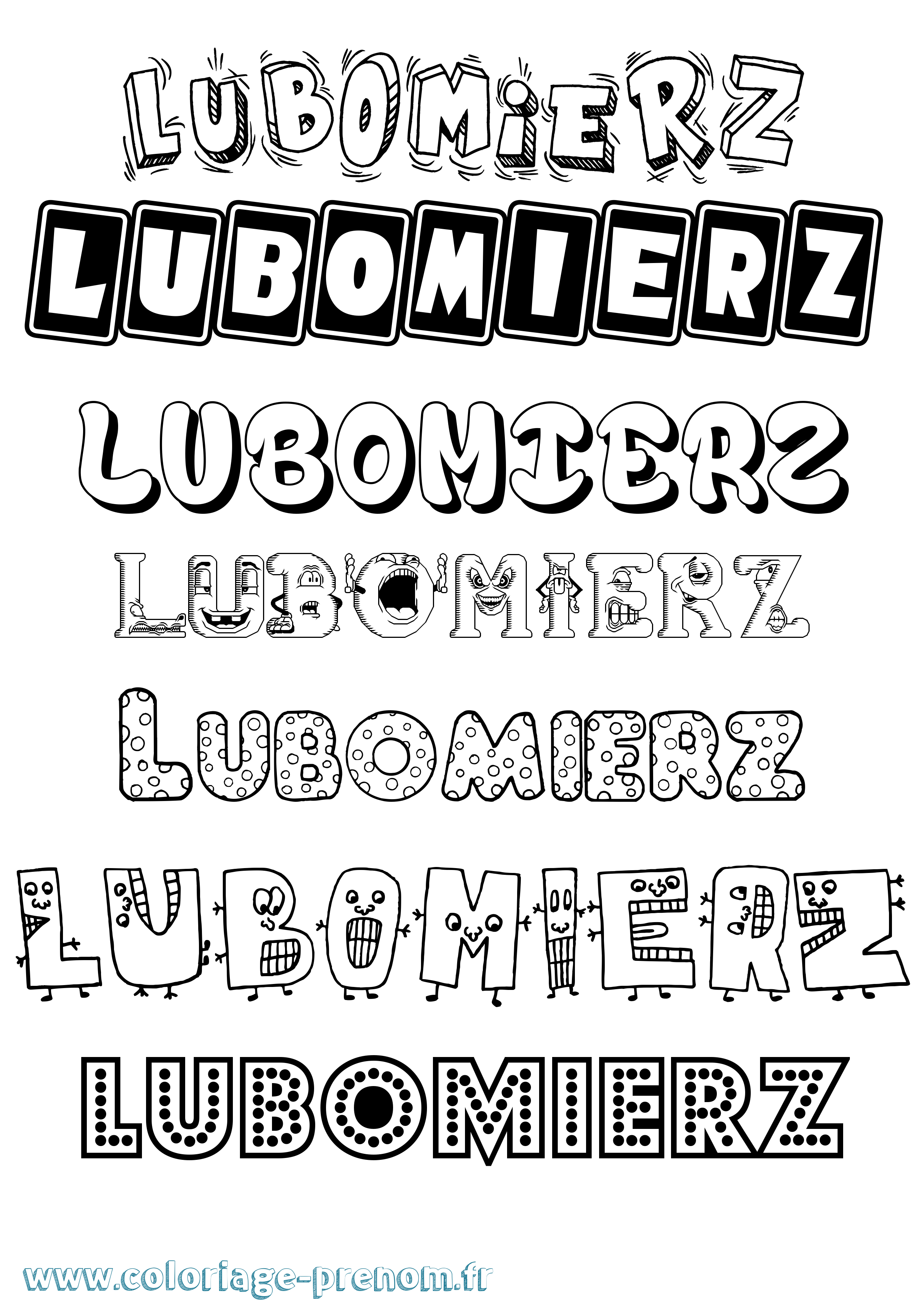 Coloriage prénom Lubomierz Fun