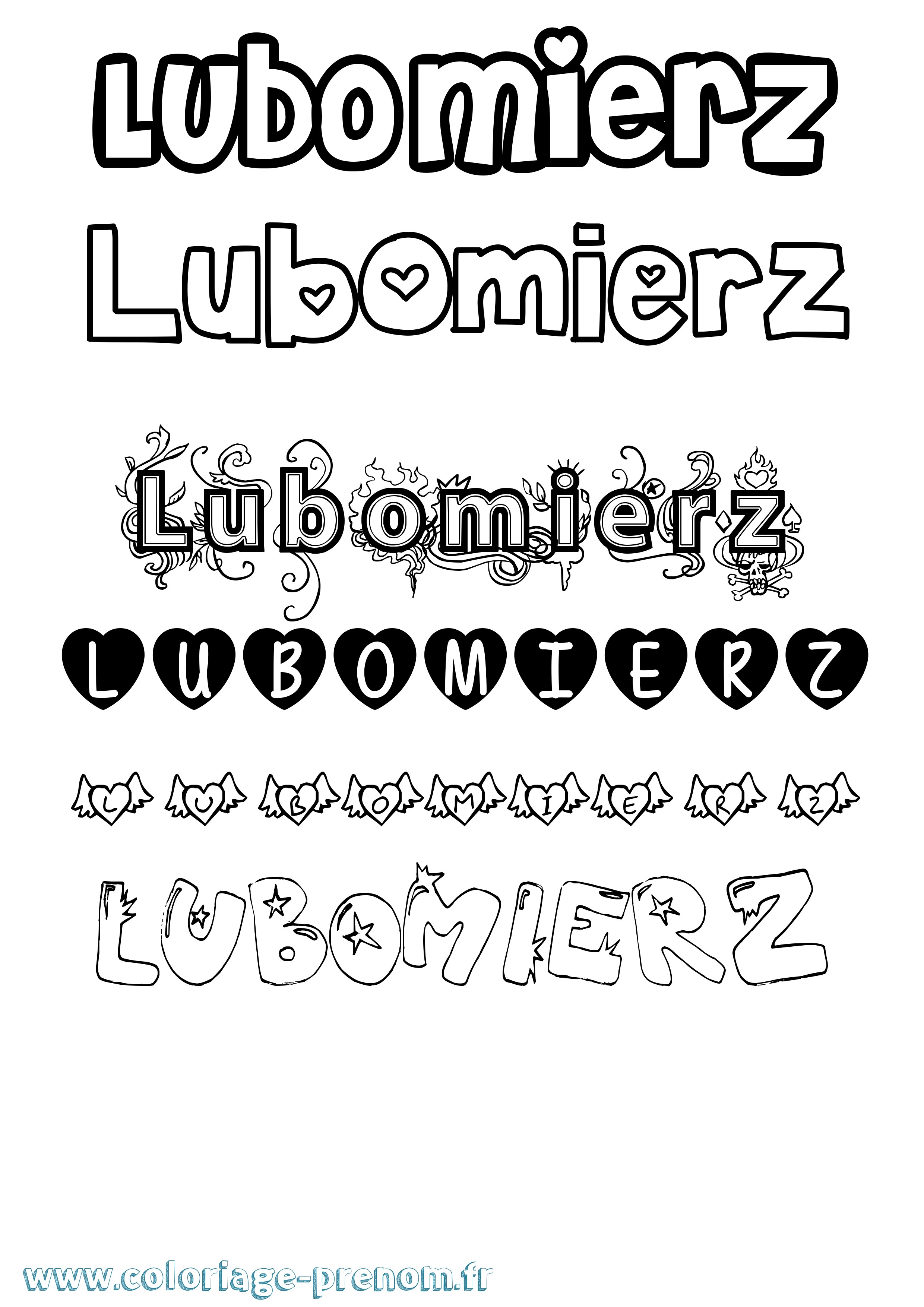 Coloriage prénom Lubomierz Girly