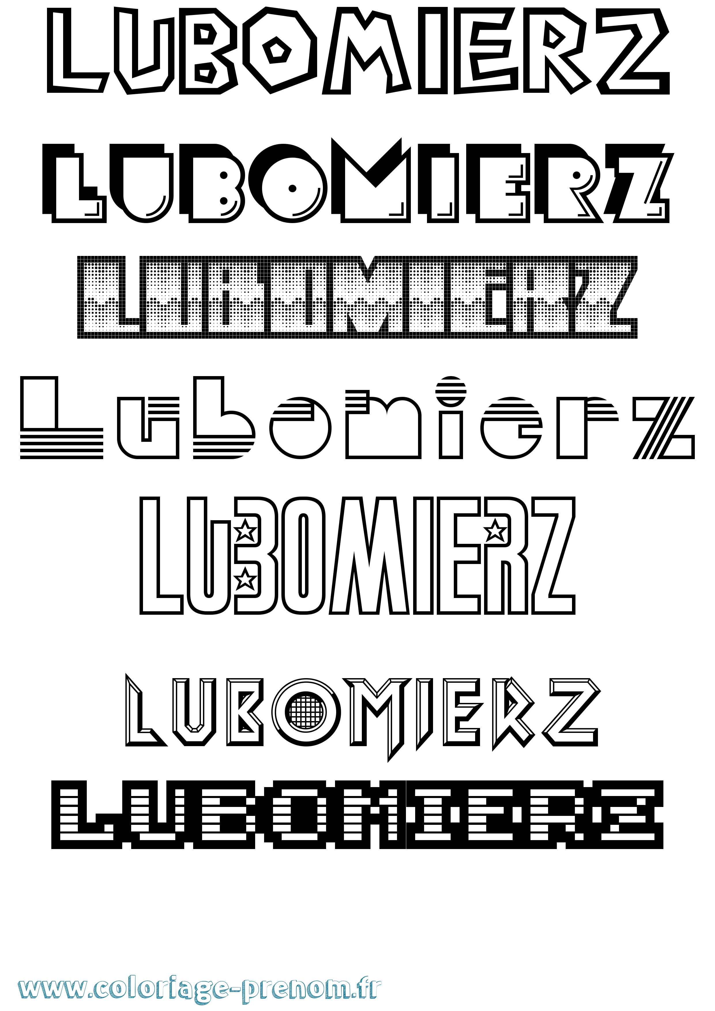 Coloriage prénom Lubomierz Jeux Vidéos