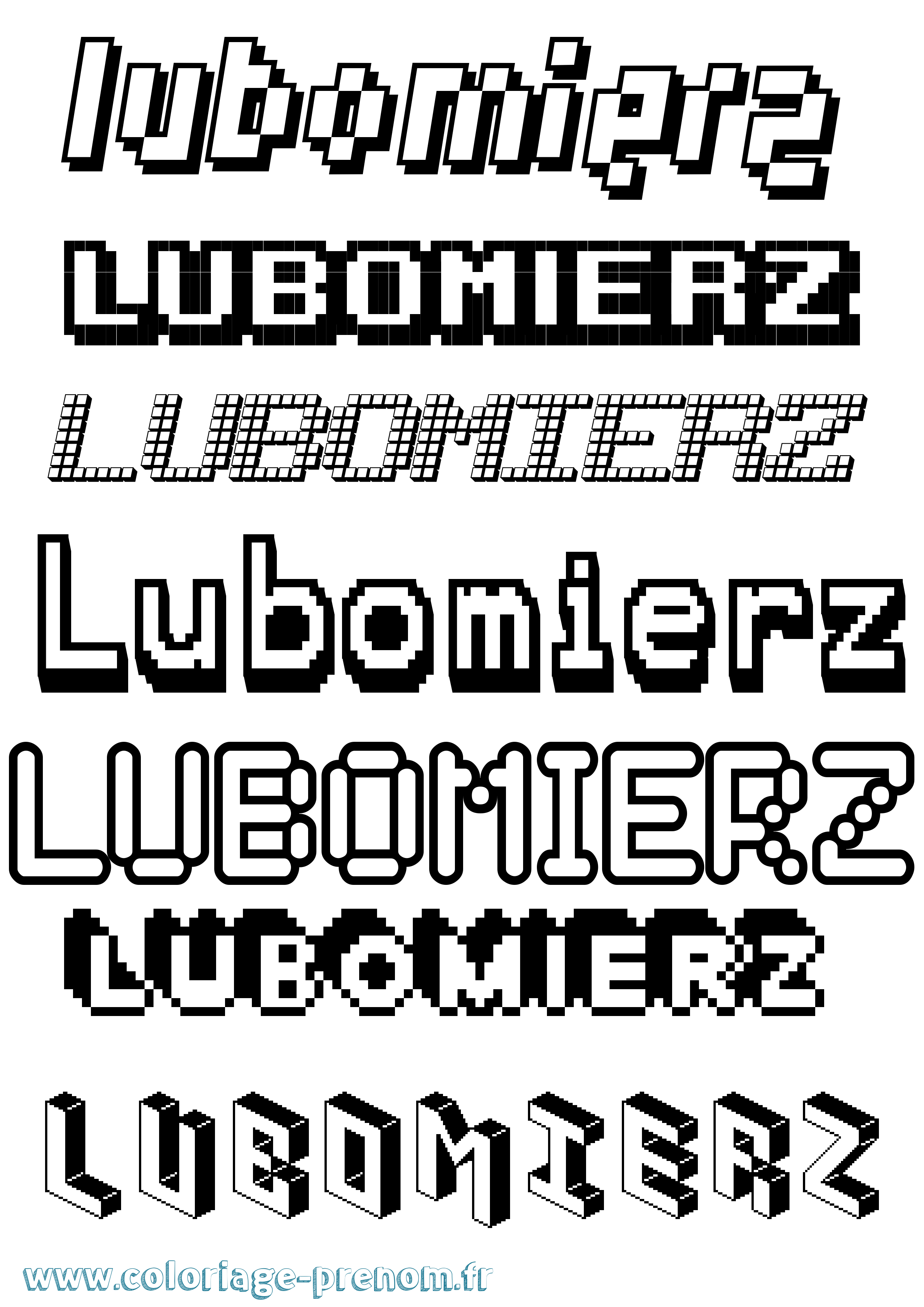 Coloriage prénom Lubomierz Pixel