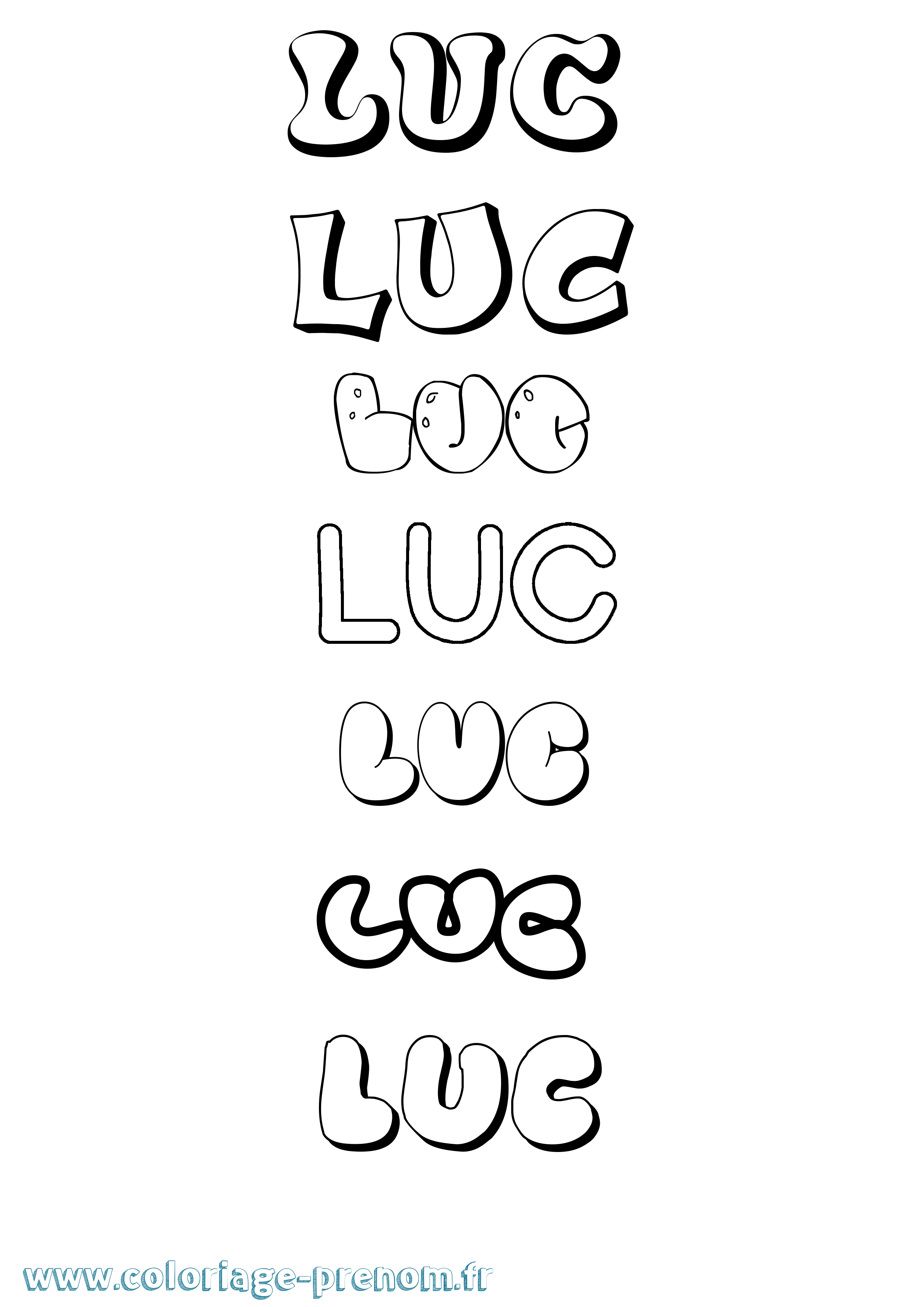 Coloriage Luc Coloriage prénom Luc