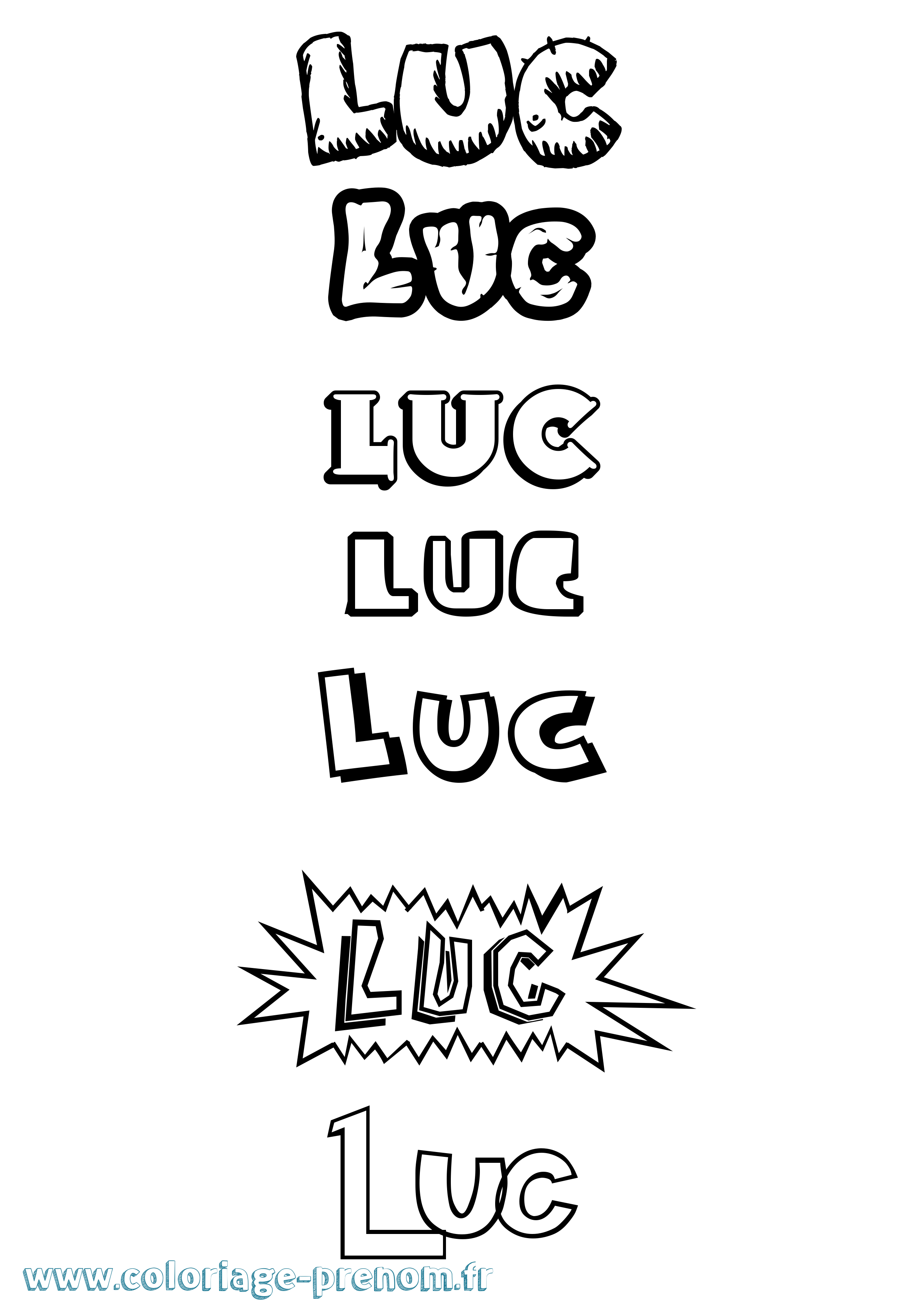 Coloriage Luc Coloriage prénom Luc