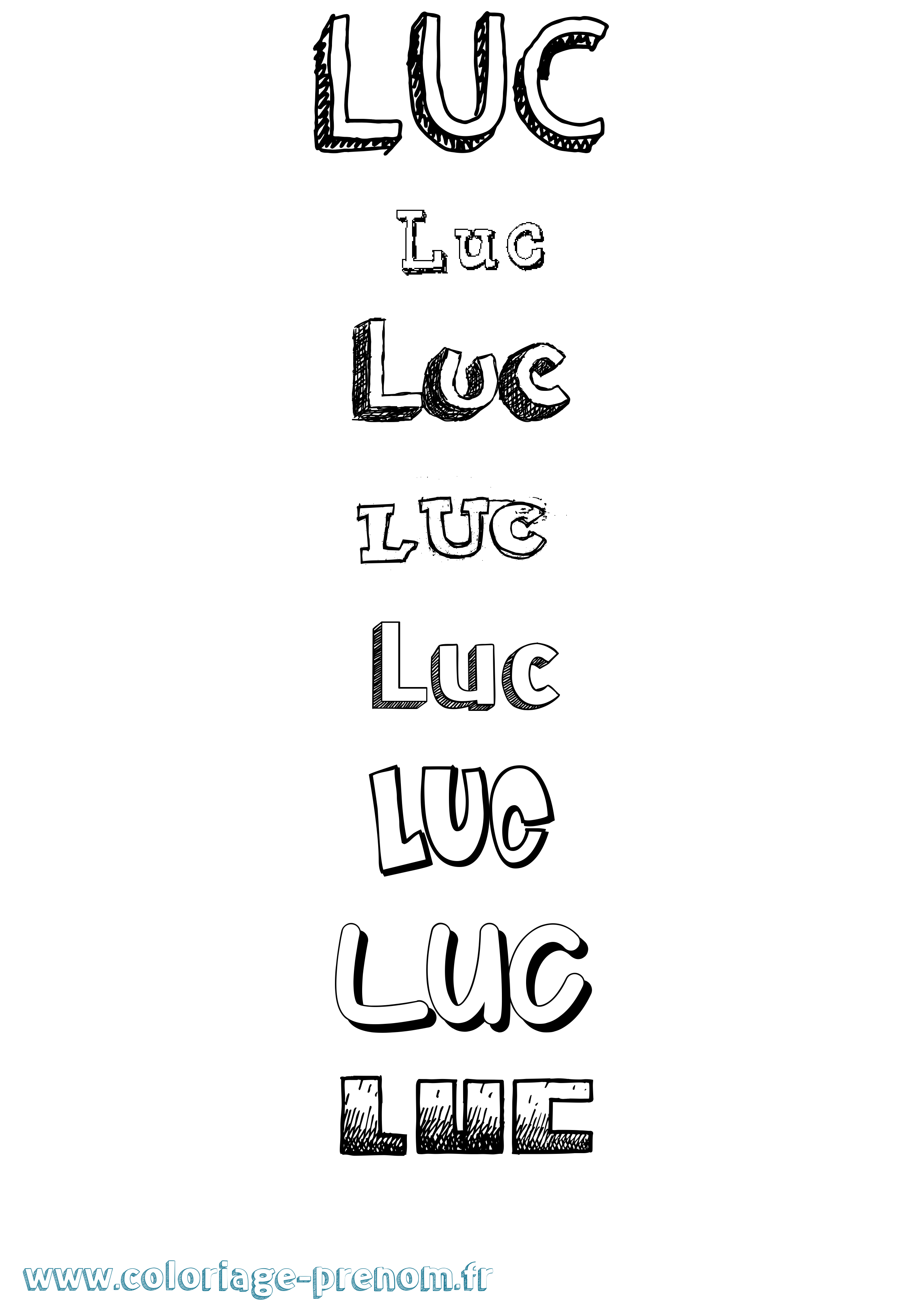 Coloriage Luc Coloriage prénom Luc