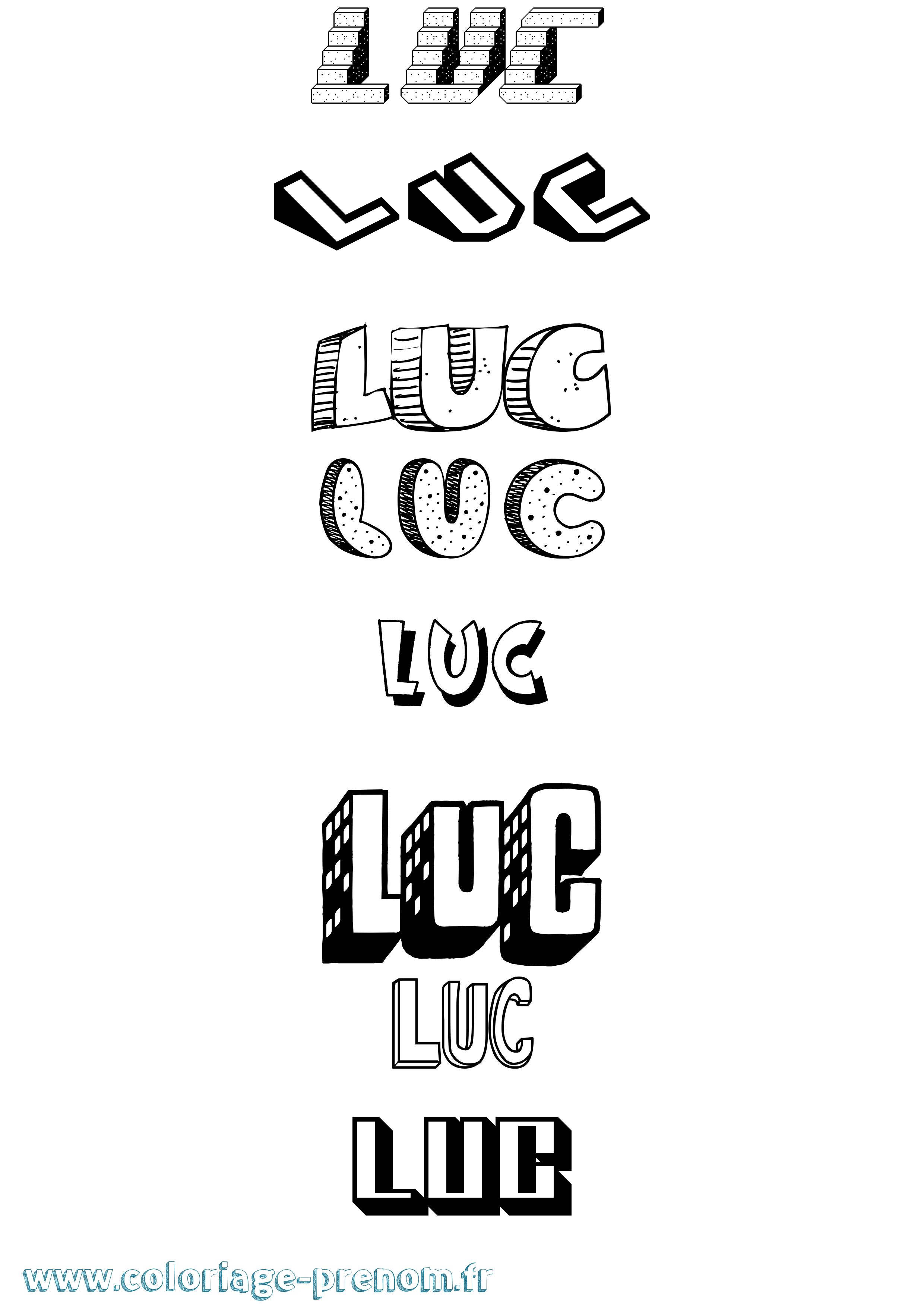 Coloriage prénom Luc