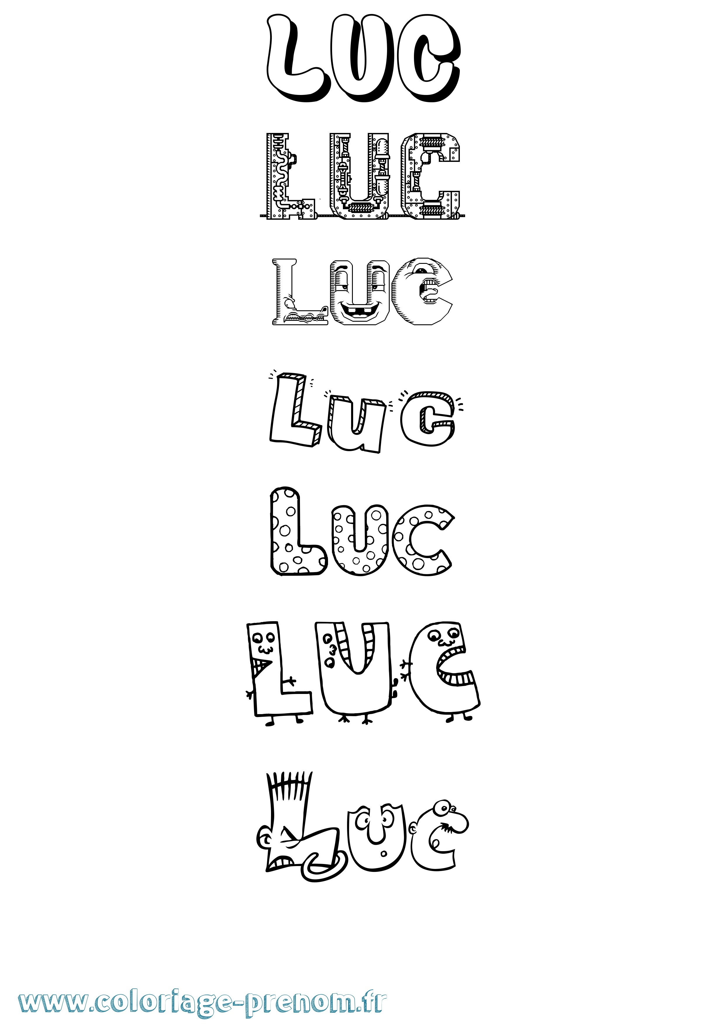 Coloriage Luc Coloriage prénom Luc