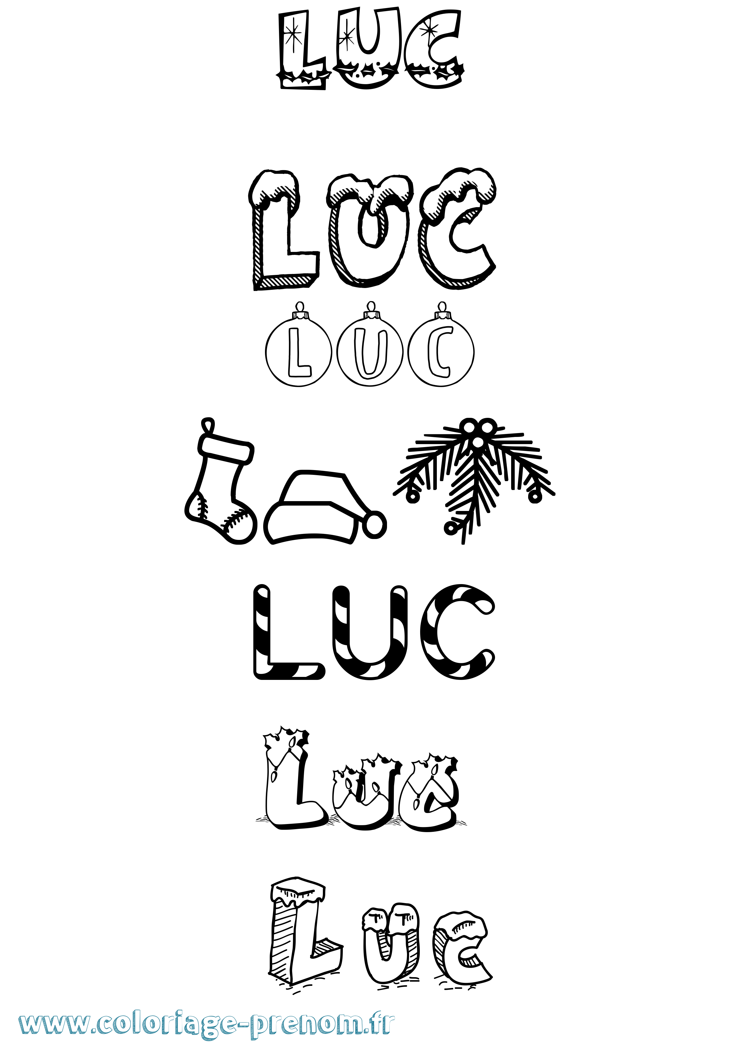 Coloriage prénom Luc