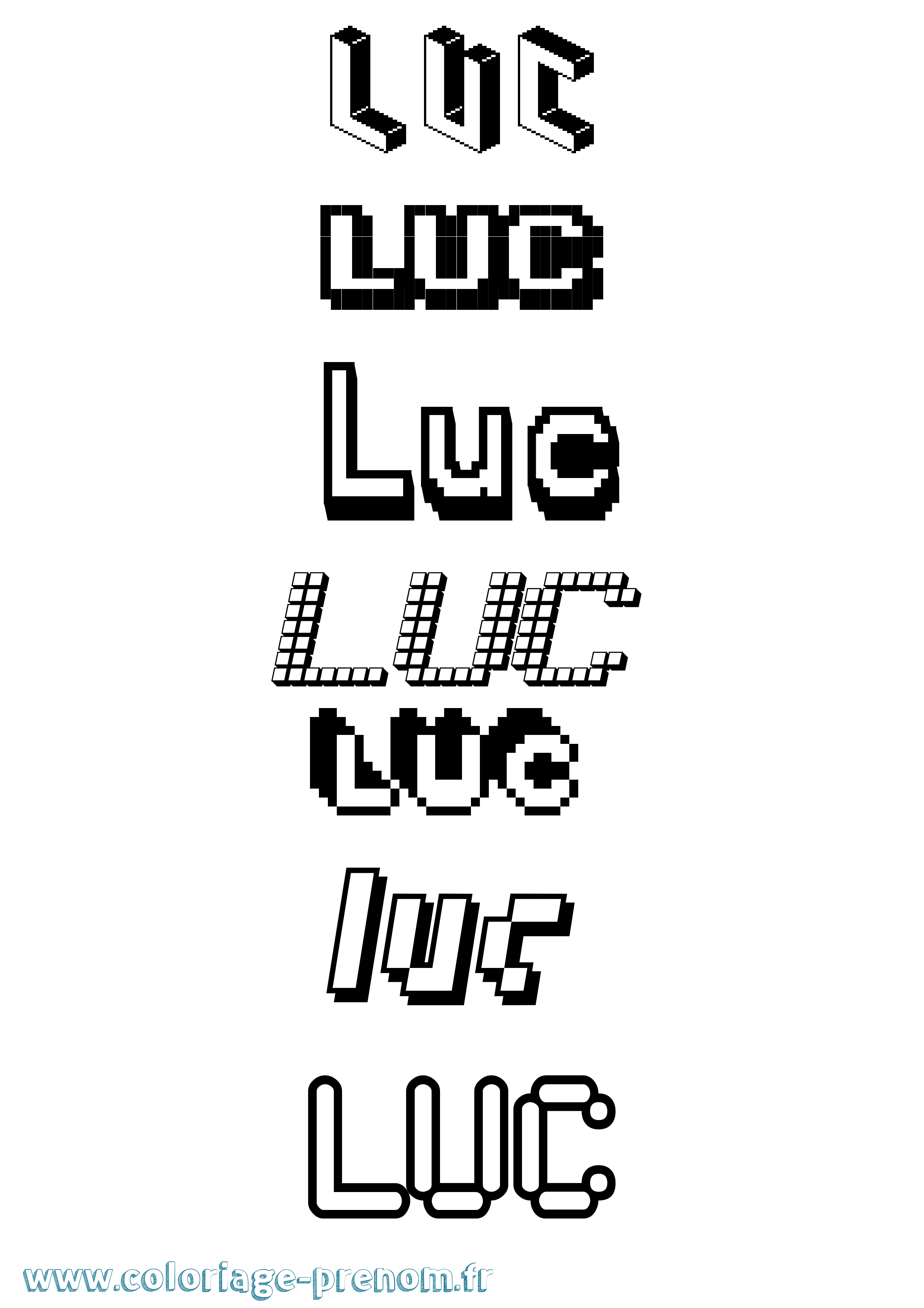 Coloriage Luc Coloriage prénom Luc
