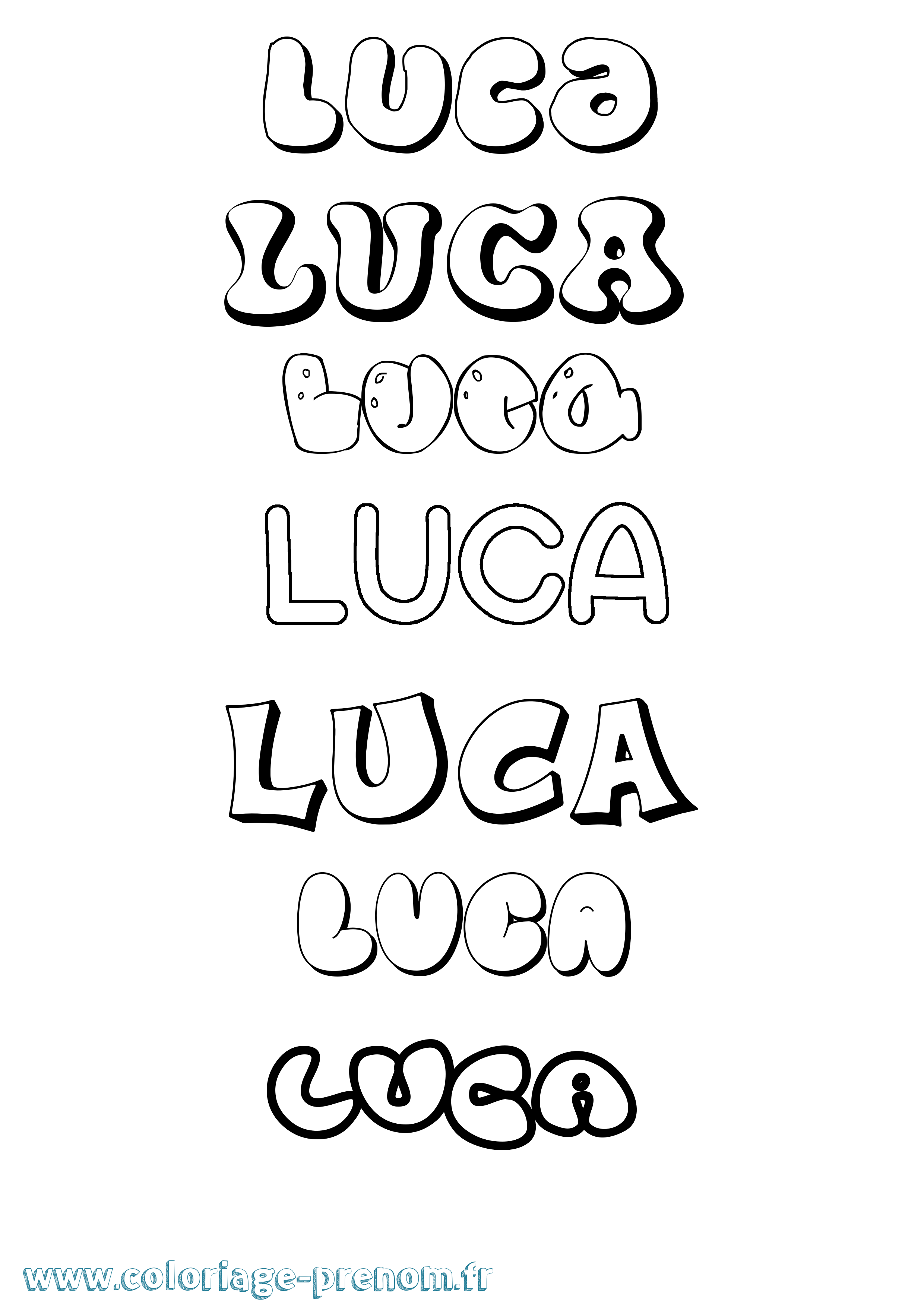 Coloriage prénom Luca
