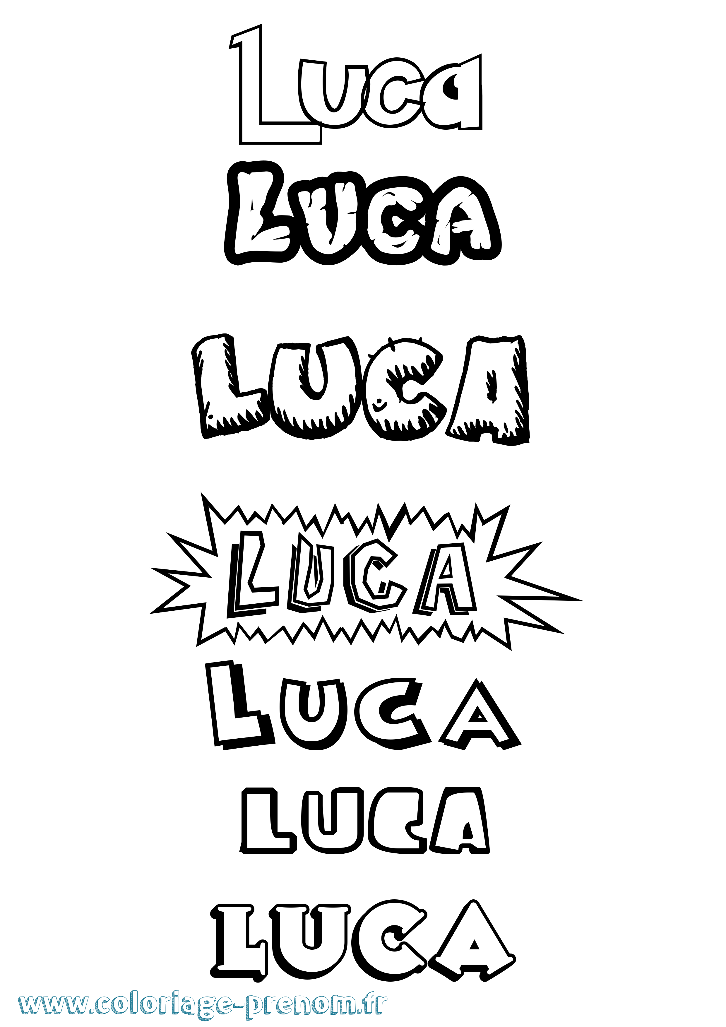 Coloriage prénom Luca