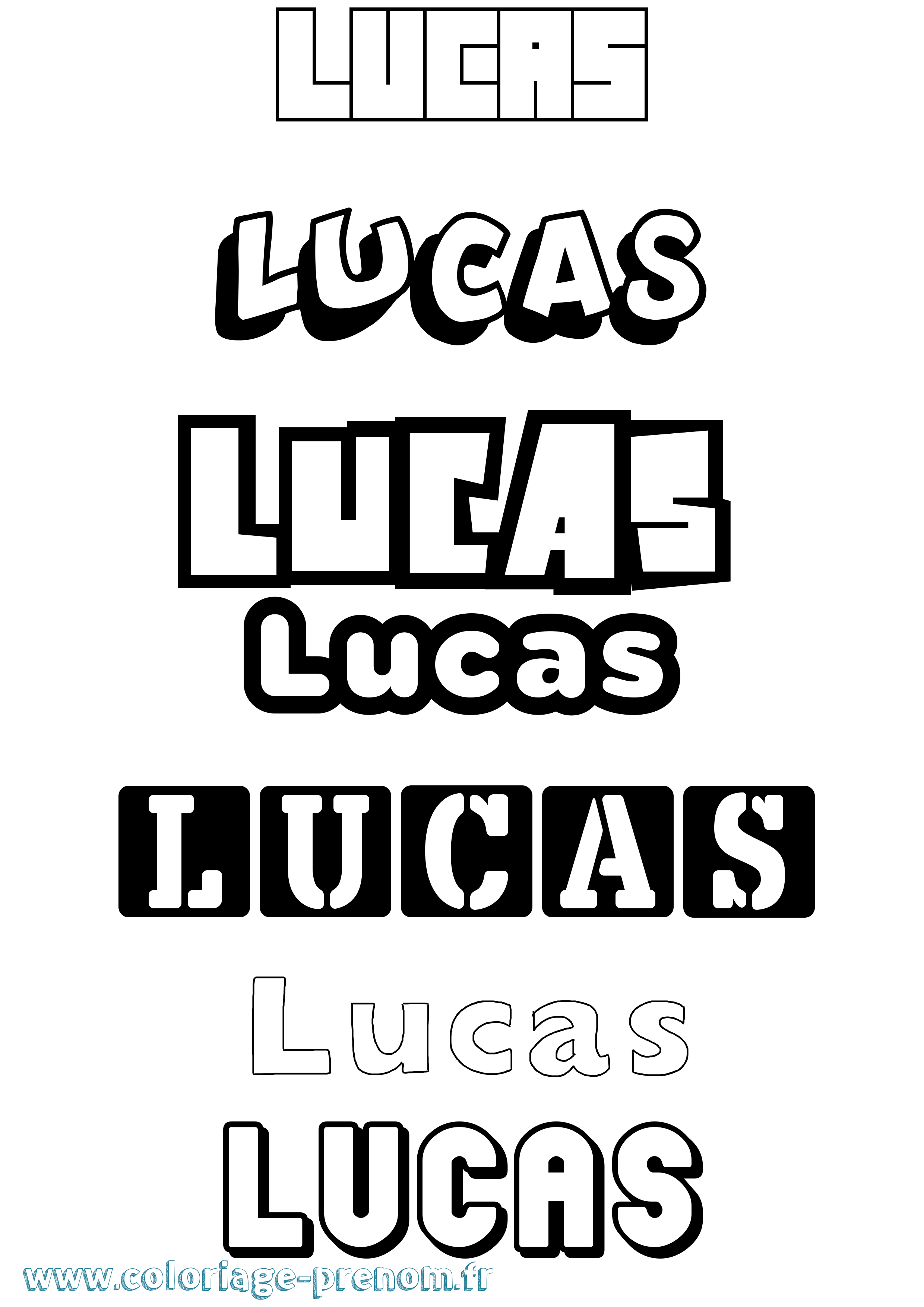 Coloriage prénom Lucas Simple