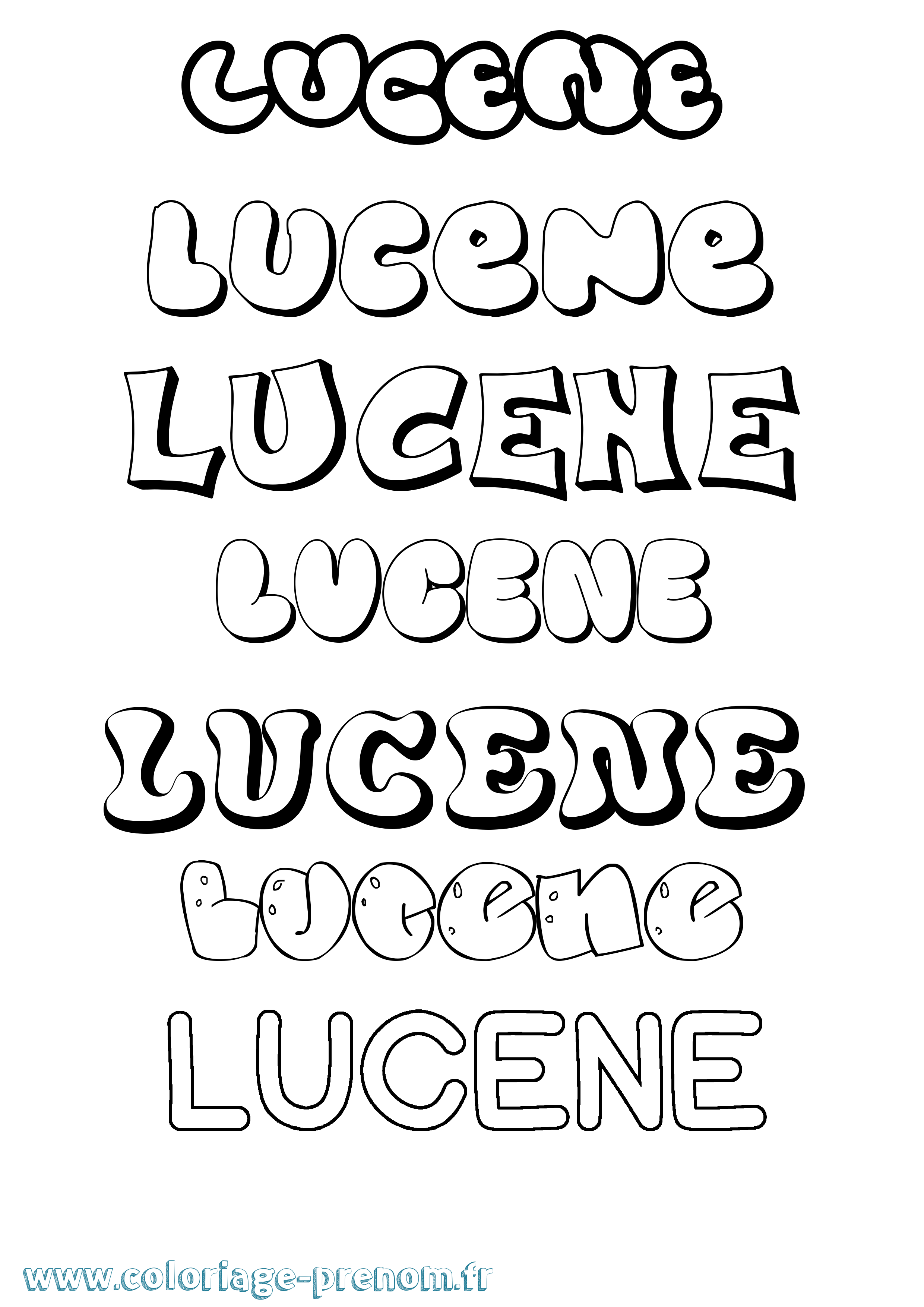 Coloriage Lucene Bubble Coloriage prénom Lucene Bubble