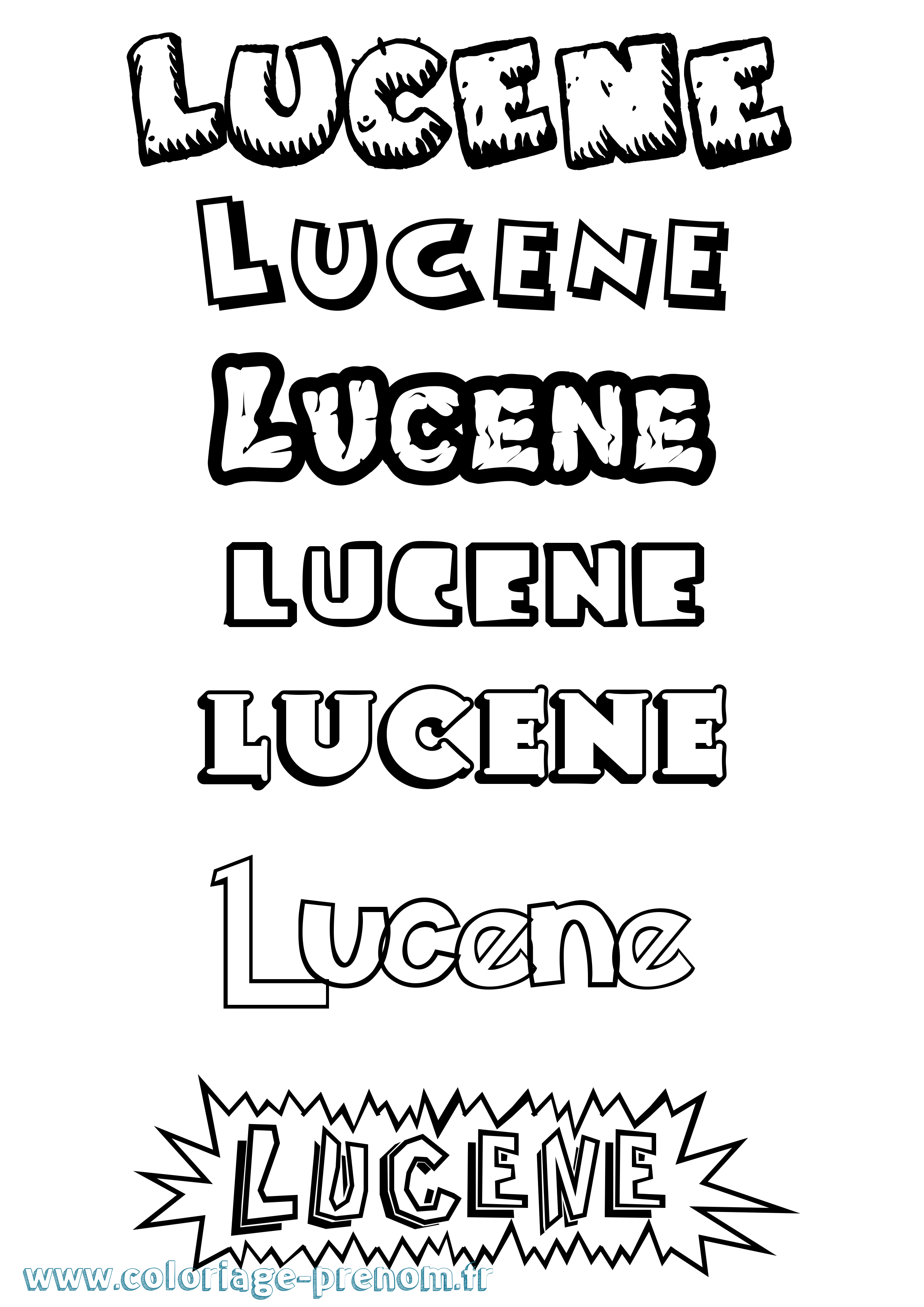 Coloriage Lucene Dessin Animé Coloriage prénom Lucene Dessin Animé